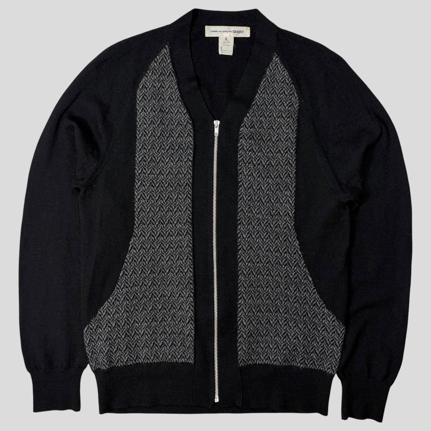 Comme Des Garçons SHIRT Wool Panelled Cardigan Jacket - S/M