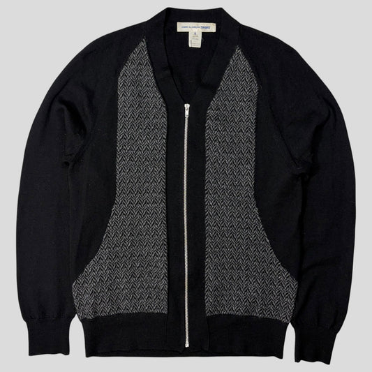 Comme Des Garçons SHIRT Wool Panelled Cardigan Jacket - S/M