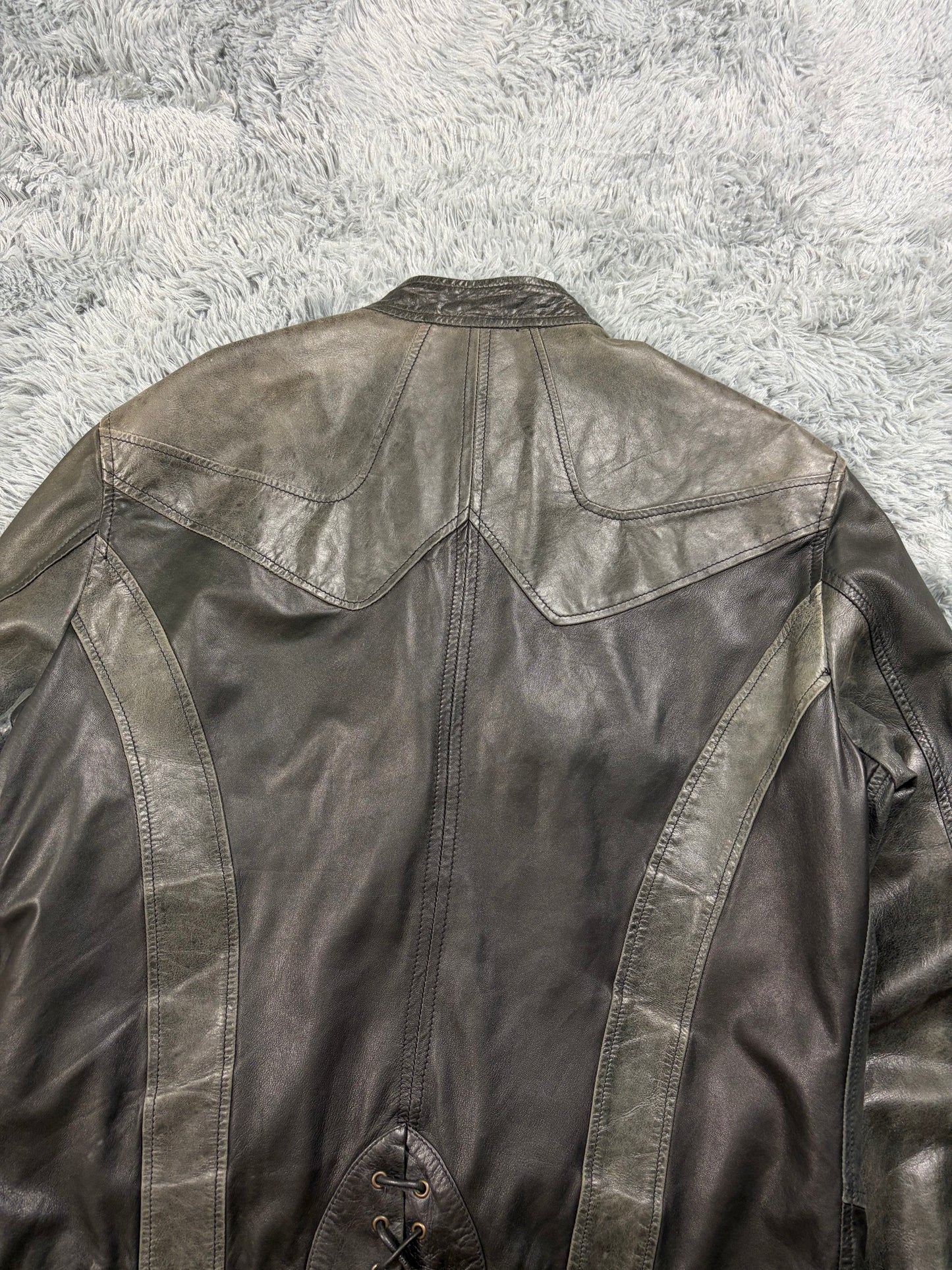 Just Cavalli SS07 Leather Weathered Bondage Jacket - L