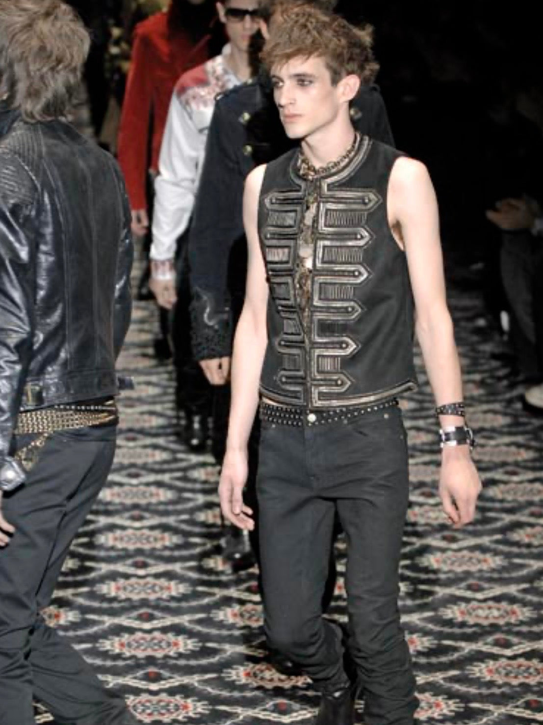 Gucci FW08 Runway Chrome Studded Rock n Roll Jeans - IT52