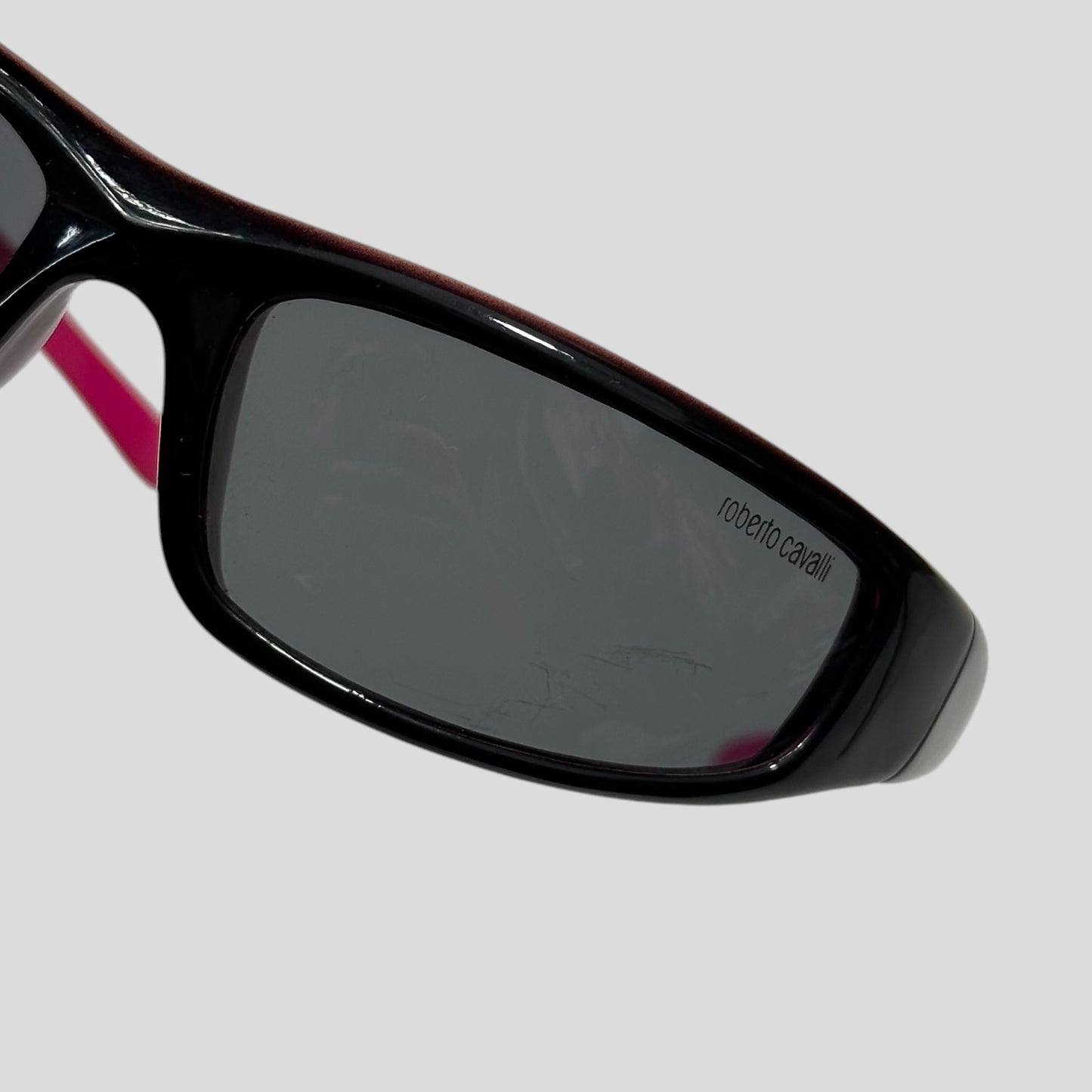 Roberto Cavalli 00’s Hot Pink Gradient Wraparound Sunglasses