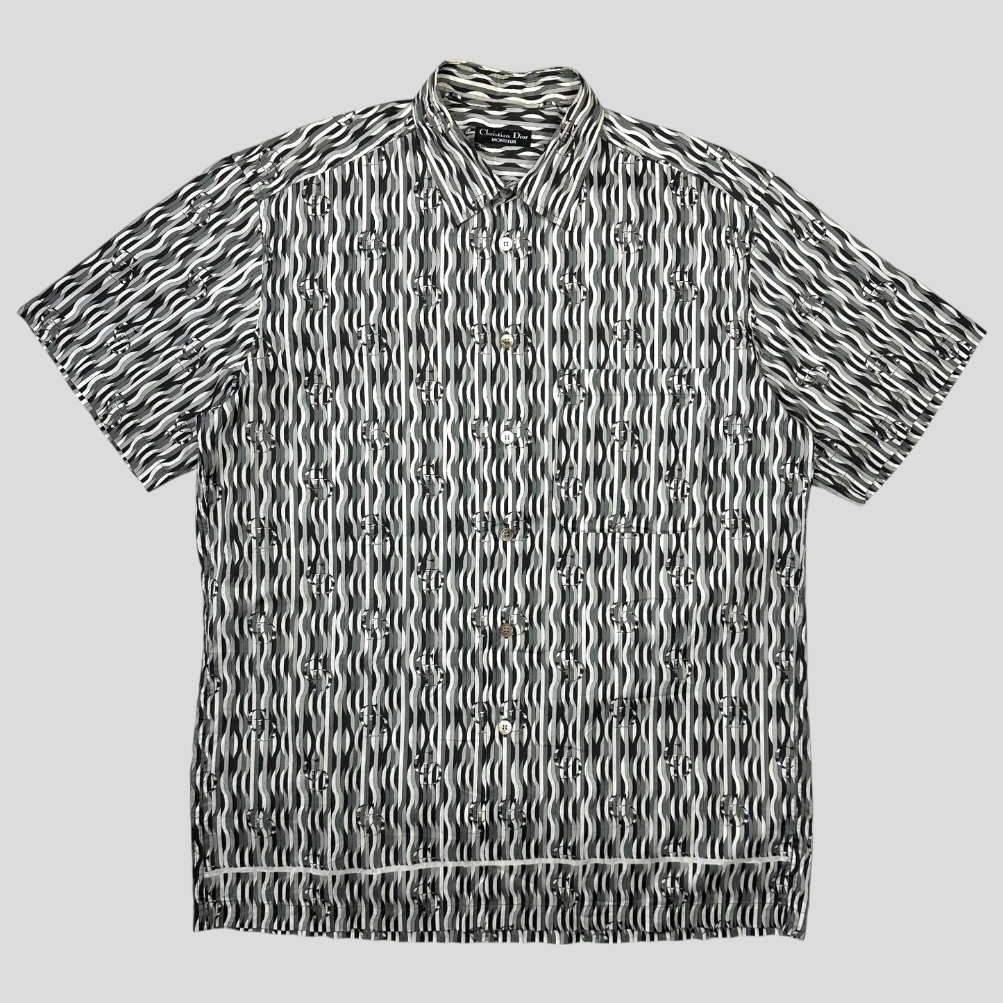 Christian Dior Monsieur 90’s Optical Illusion Spellout Logo Shirt - L/XL