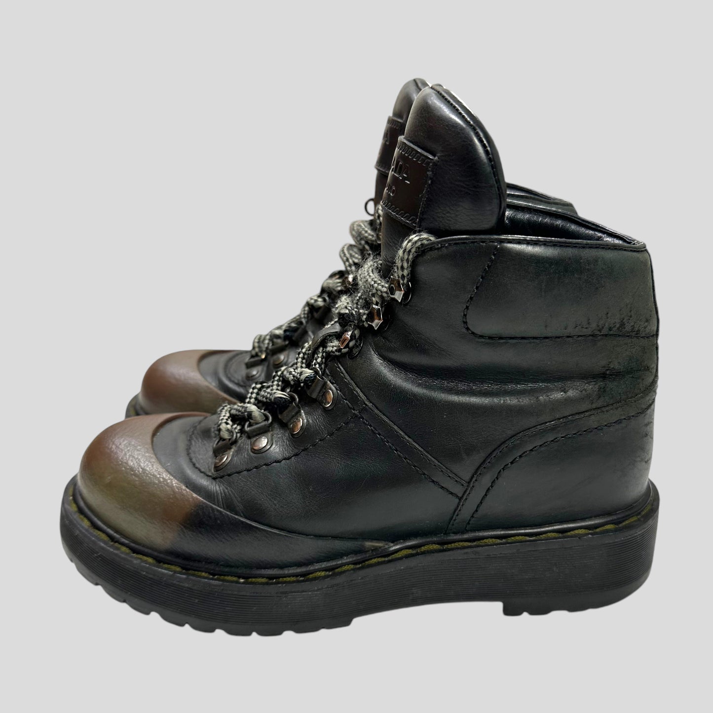 Prada Milano Leather Combat Boots - UK4.5/5