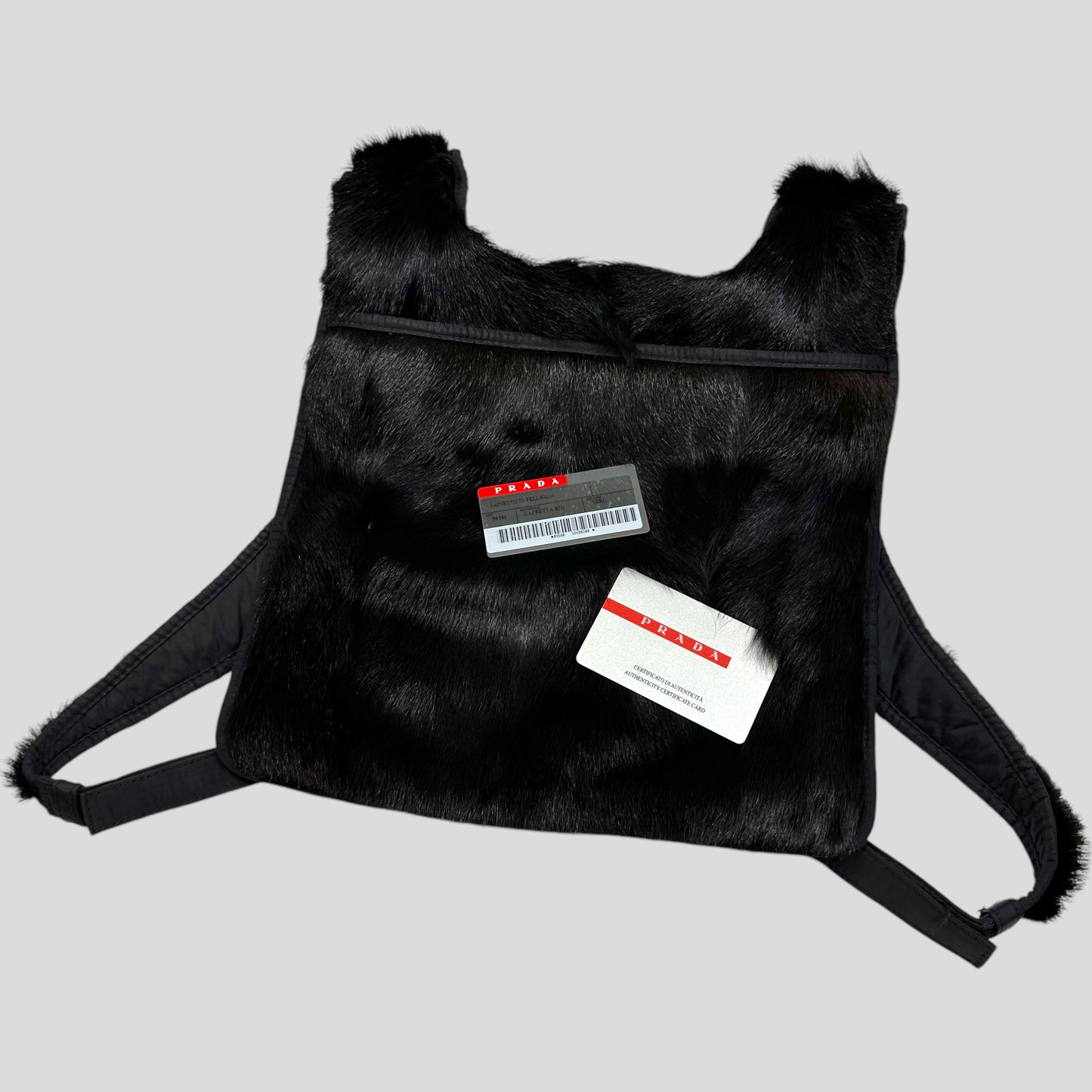 Prada Sport 1999 Goat Fur Reversible Chest Rig / Backpack