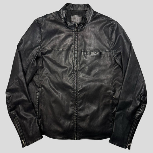 Prada Milano 2013 Lambskin Leather Biker Pocket Jacket - L