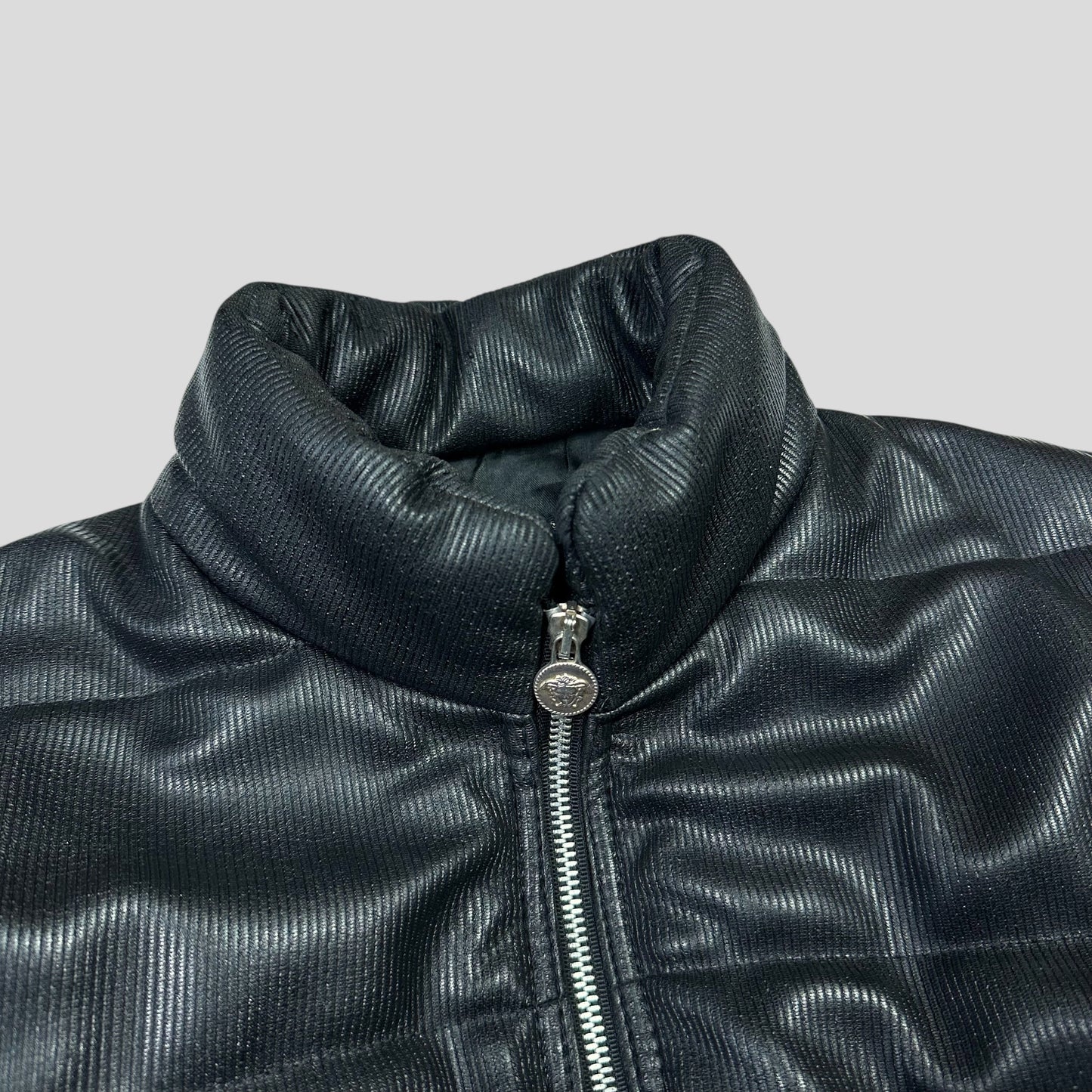 Versace VJC 90’s Liquid Silk Ribbed Cropped Puffer - S/M