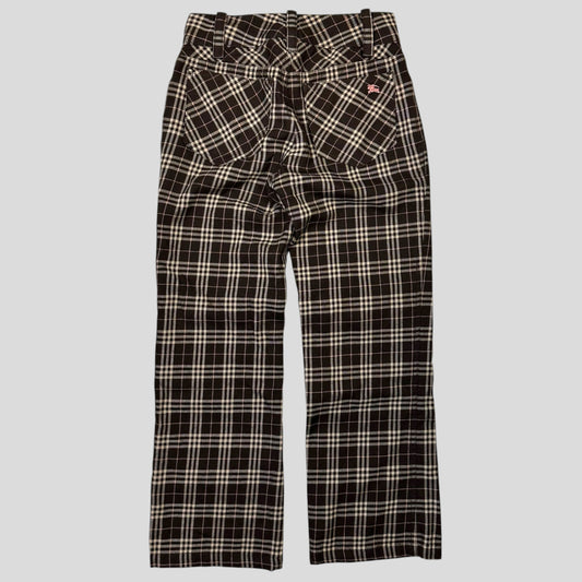 Burberry 00’s Pink Prorsum Logo Nova Check Capri Trousers - UK6