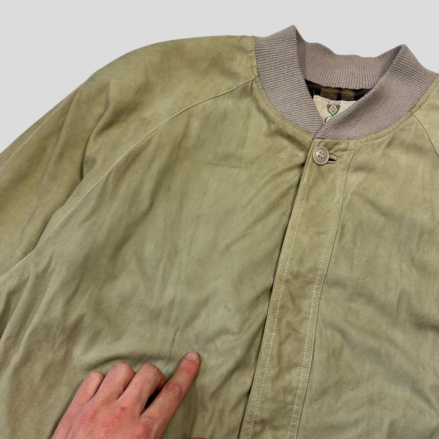 Gucci 1970’s Suede Leather Flannel Lined Flight Jacket - L