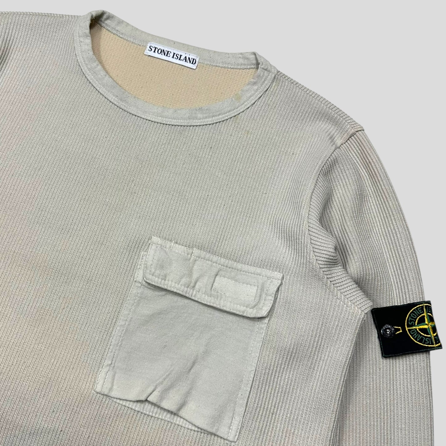 Stone Island 1999 BDU Ribbed Cotton Pocket Sweatshirt - M