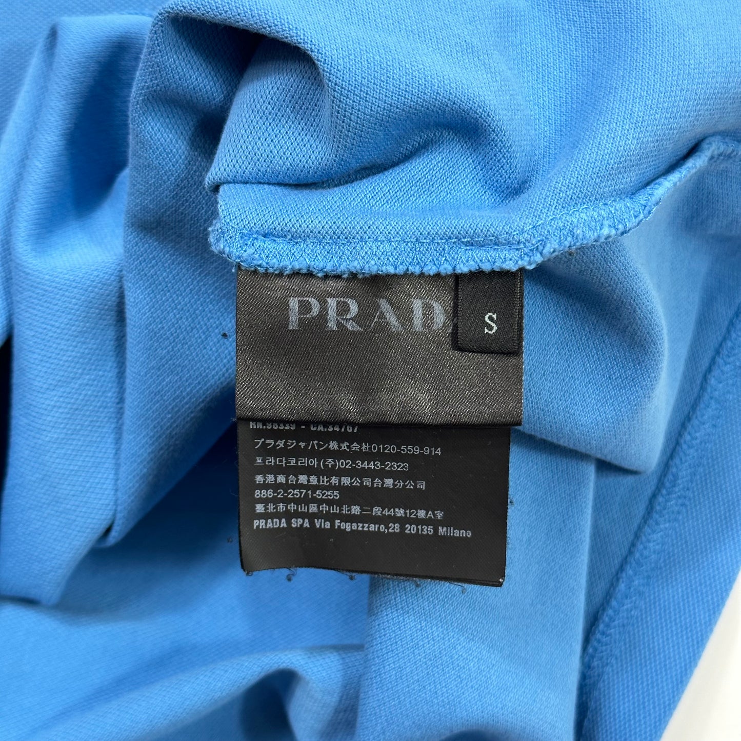 Prada 2018 Aqua Blue Polo Shirt - S