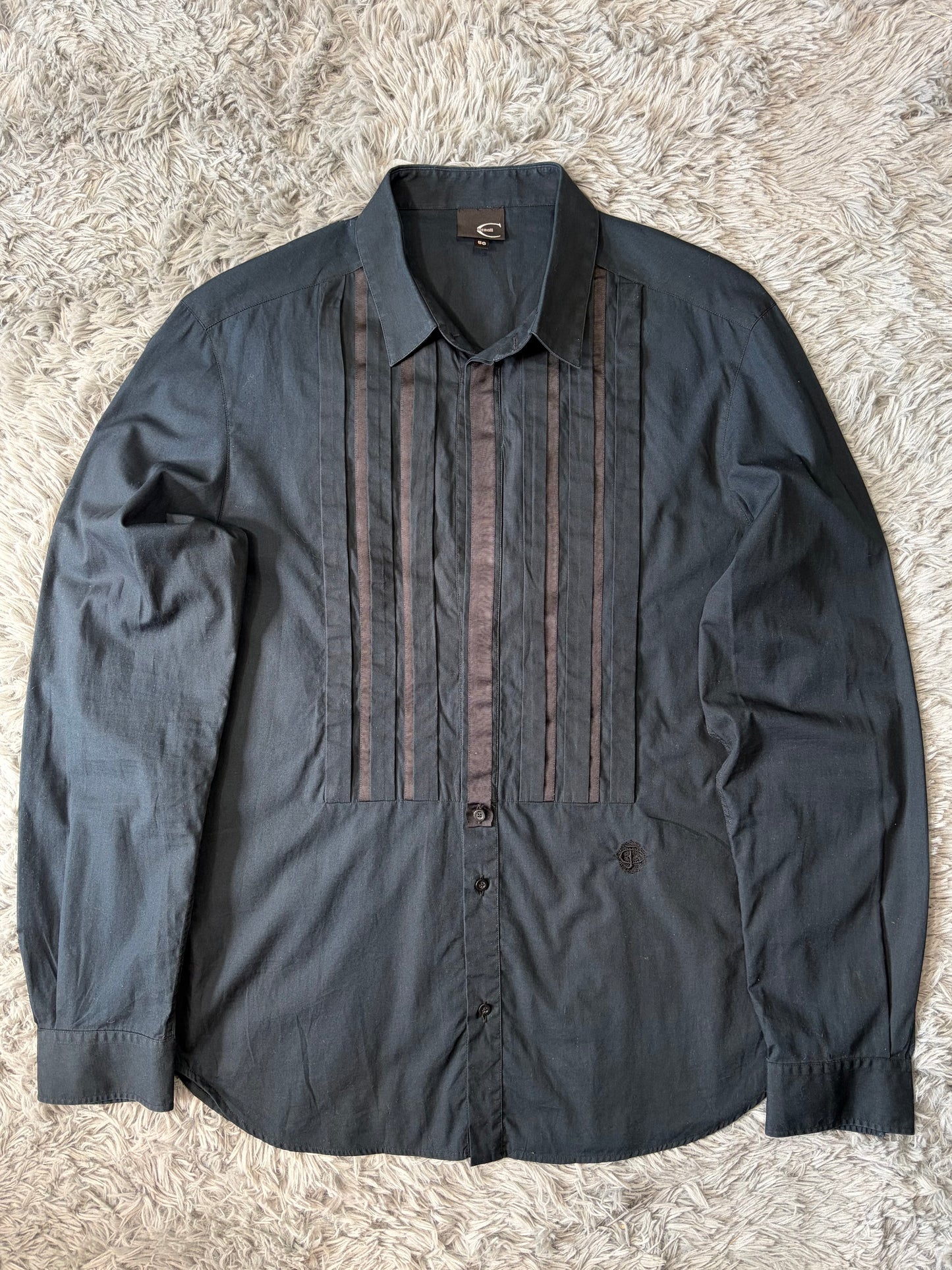 Just Cavalli 2011 Pleated Detail Button Up Shirt - M/L