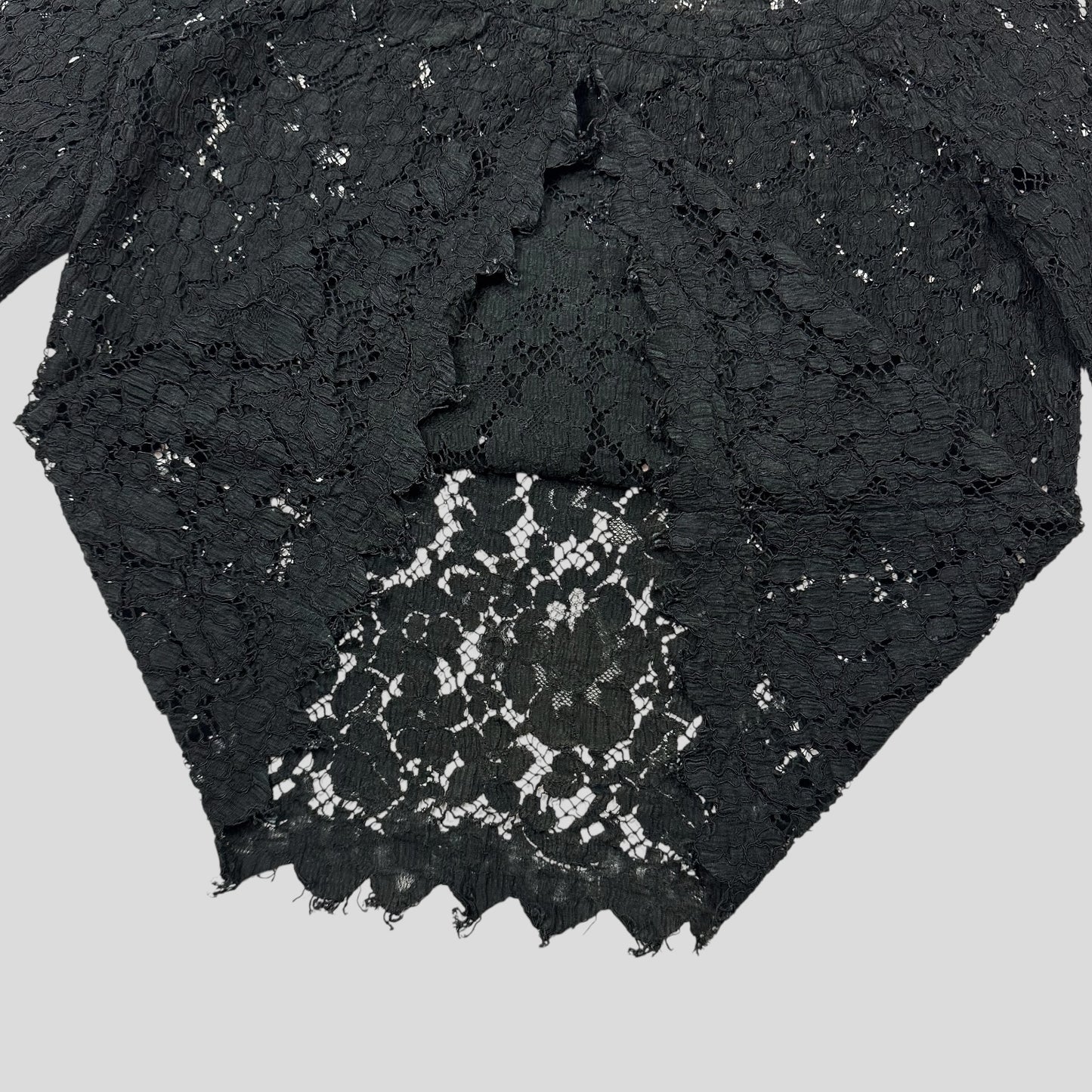 Miu Miu 00’s Floral Broderie Lace 3/4 Sleeve Top - M