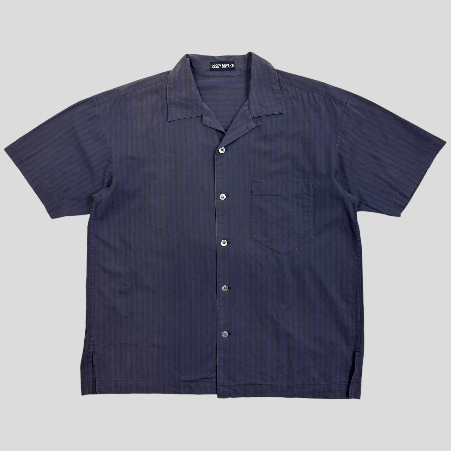 Issey Miyake 00’s Striped Camp Collar Boxy Shirt - M/L