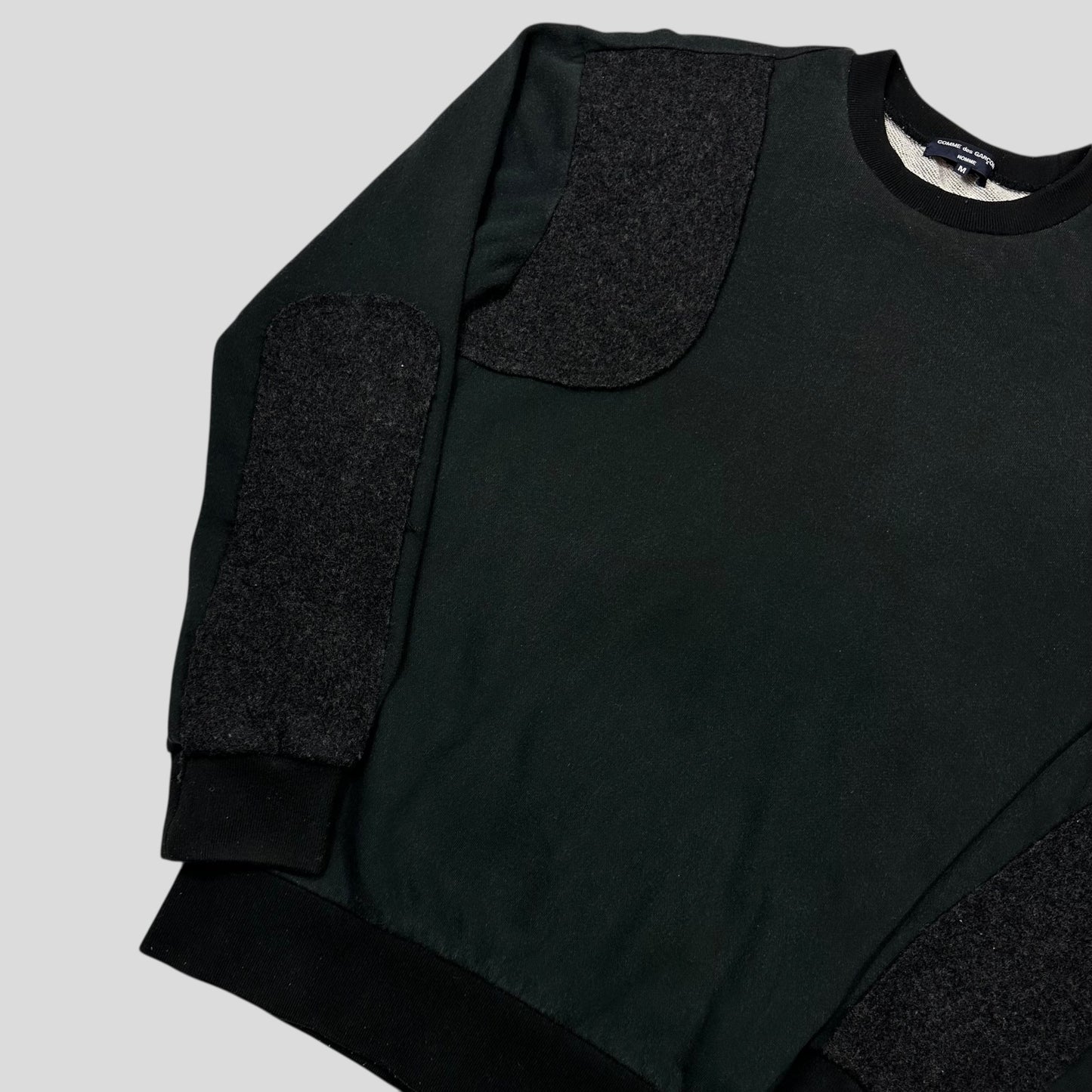 Comme Des Garçons Homme 2007 Asymmetrical Wool Panelled Sweatshirt -  M/L