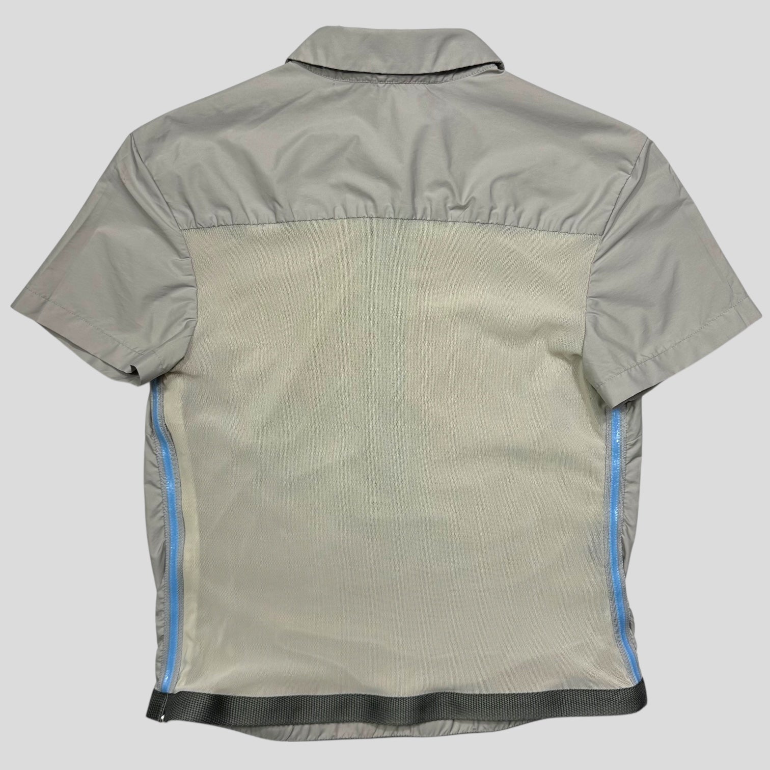 Prada Sport SS00 Mesh Panelled Gel Seam Nylon 1/2 Shirt - M