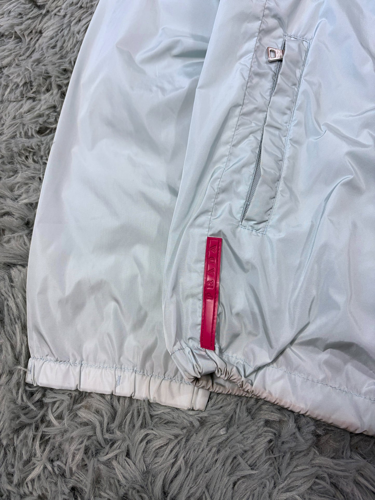 Prada Sport 00’s Ice Blue Contrast Detailed Nylon Windbreaker - M/L
