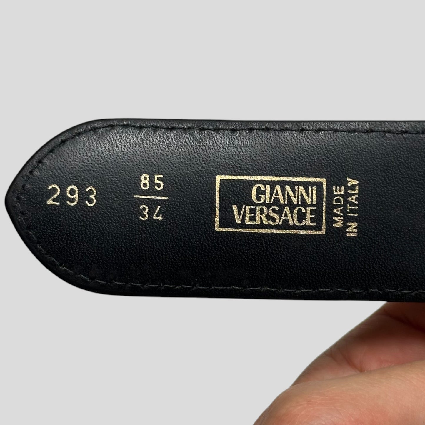 Gianni Versace 90’s Snakeskin Leather Greek Key Belt