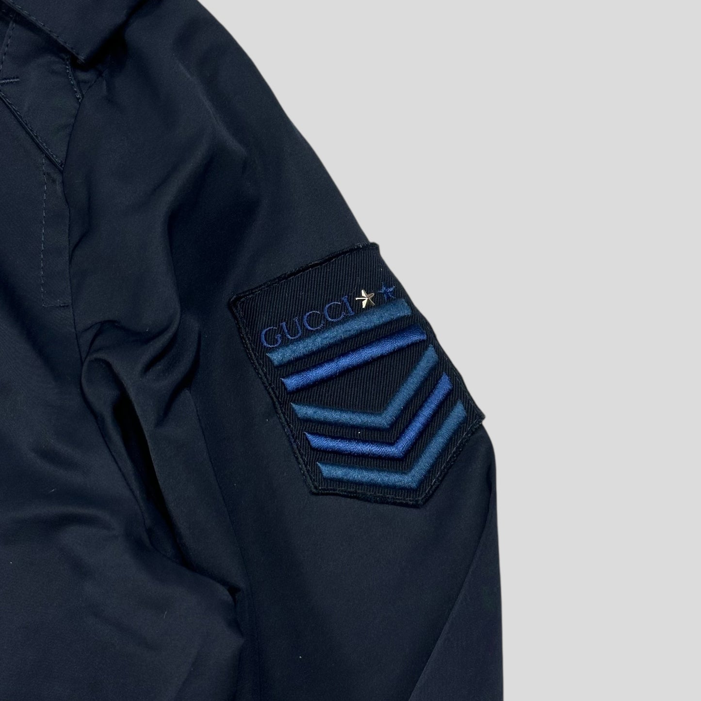 Gucci 2008 Military Web Stripe Navy Logo Jacket - IT50 (M/L)