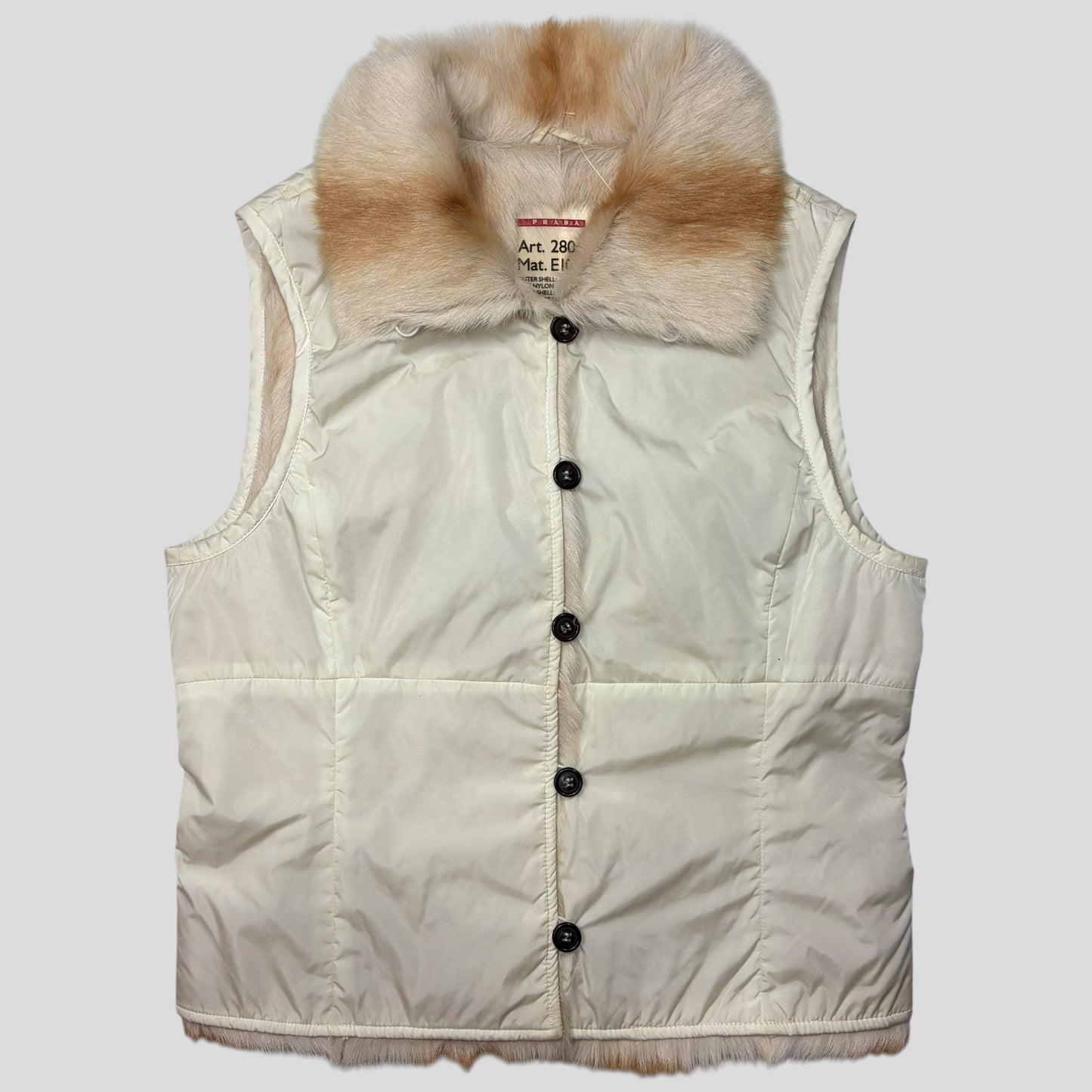 Prada Sport AW04 Goat Fur Nylon Gilet Jacket