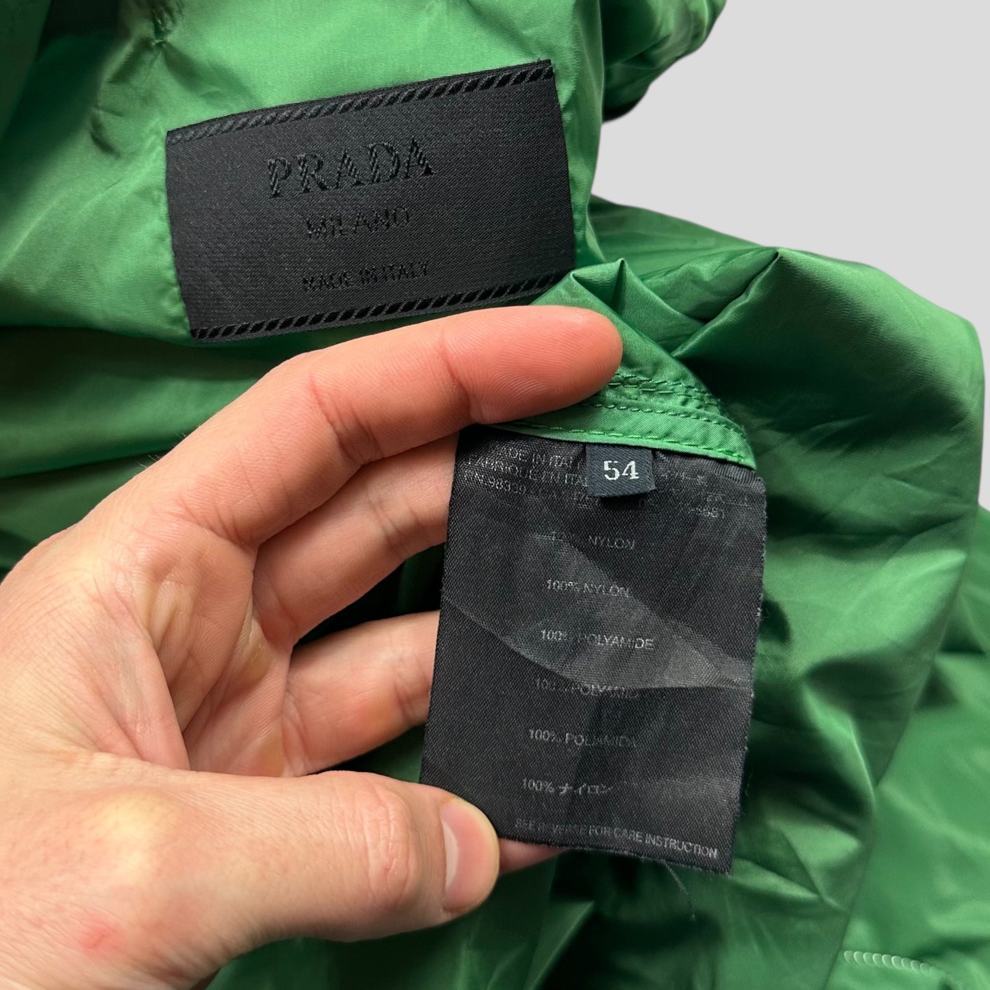 Prada Milano SS00 Apple Green Nylon Panelled Windbreaker Jacket - IT54 (L)