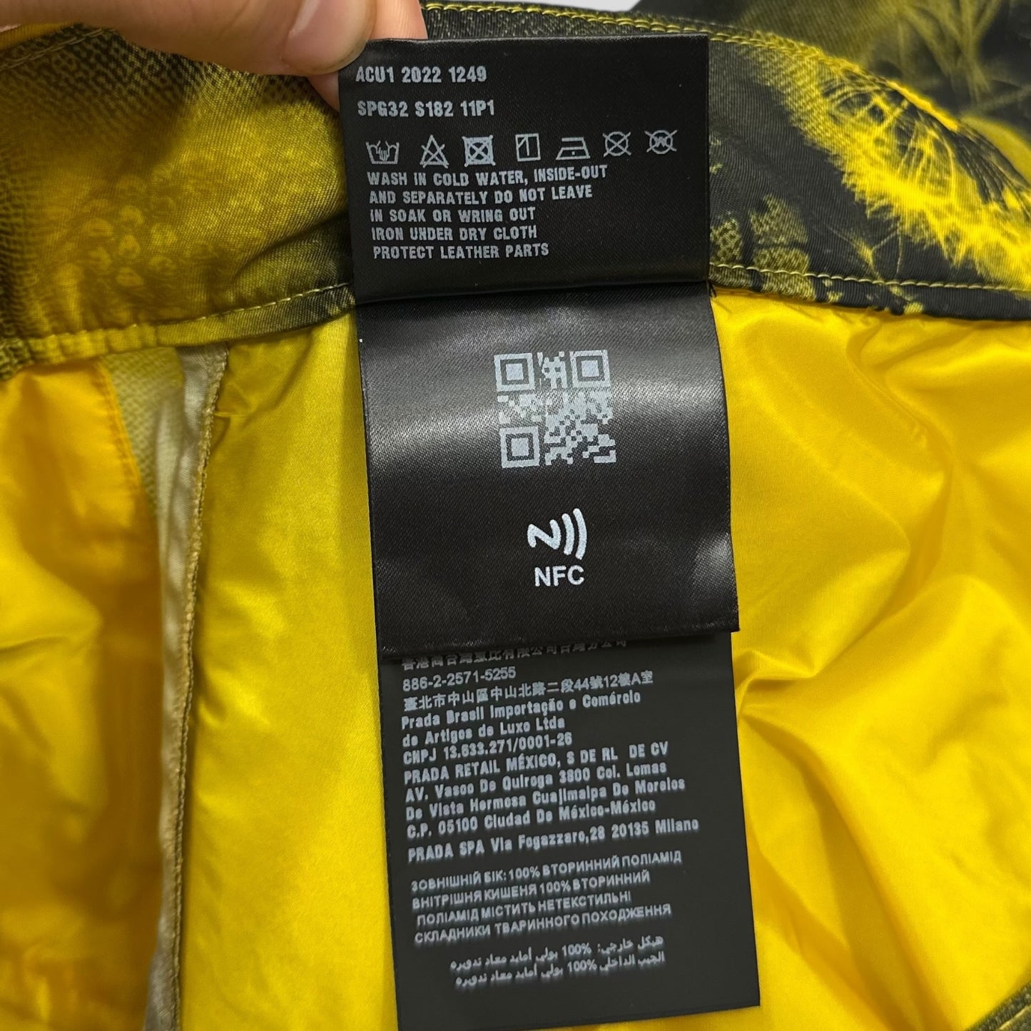 Prada x Raf Simons 2022 Re-Nylon Wolf Print Baggy Bermuda Shorts