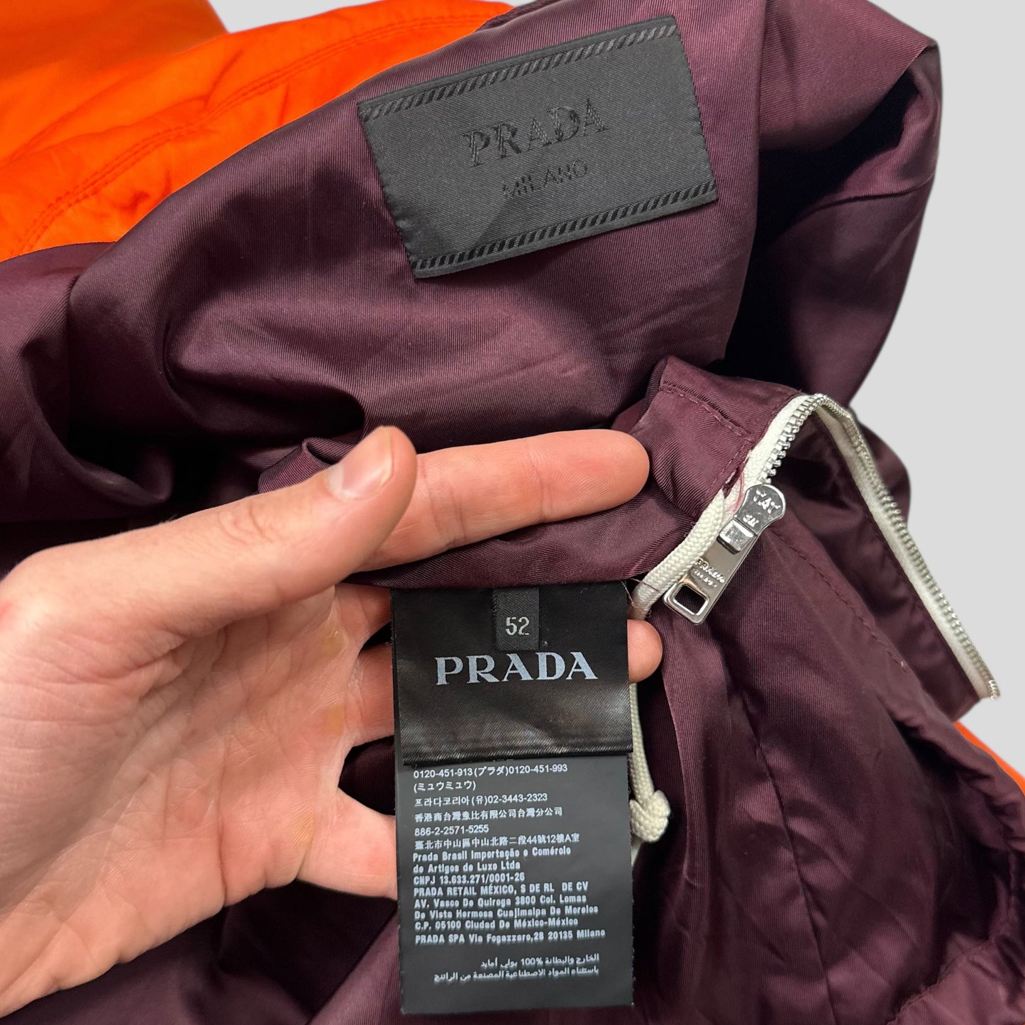 Prada 2018 Orange & Plum Gabardine Nylon Work Jacket - IT52 (L)