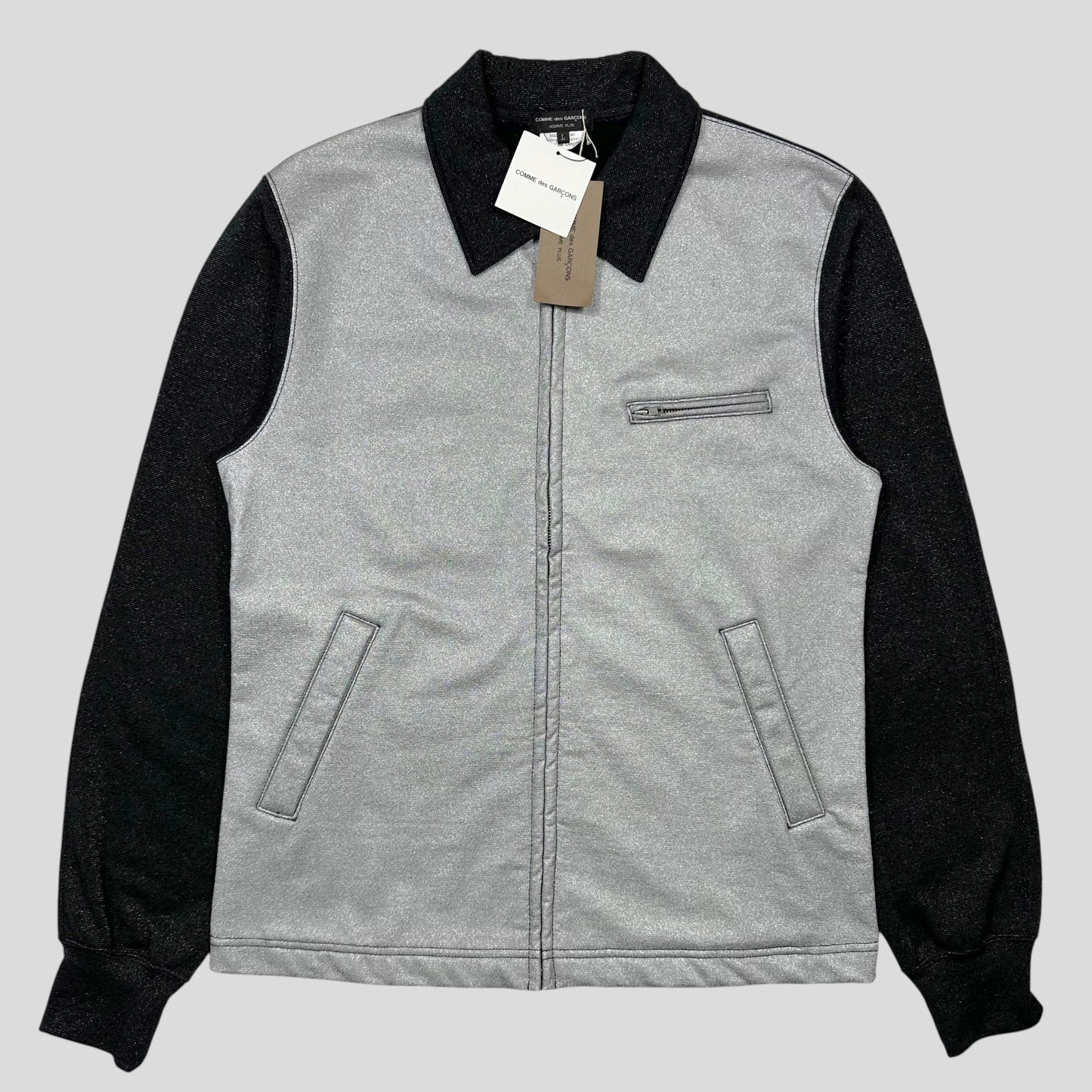 CDG Homme 2011 Silver Glitter Tri-pocket Work Jacket - L (M)