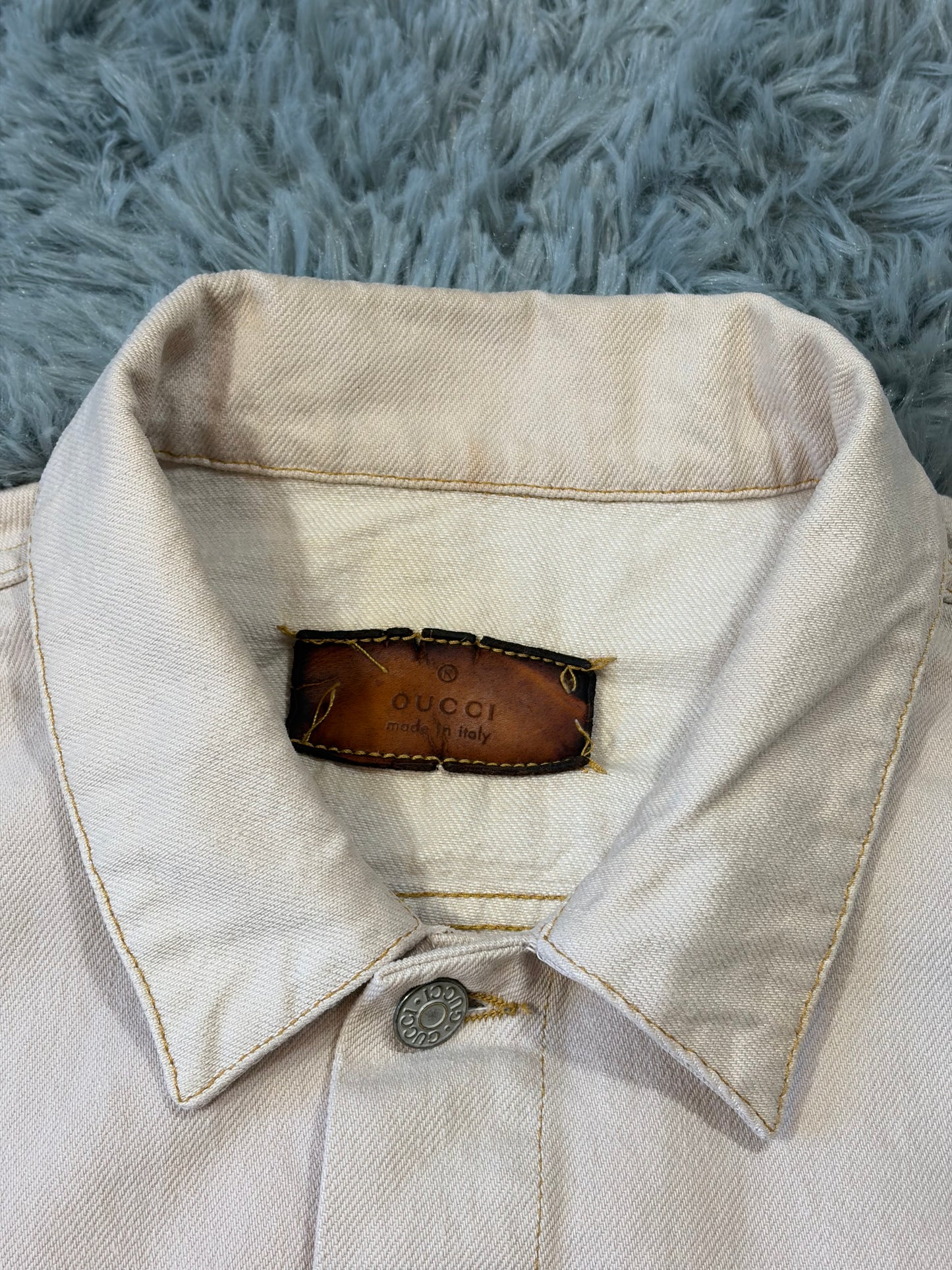 Gucci by Tom Ford 00’s Pale Pink Mens Trucker Jacket - IT52