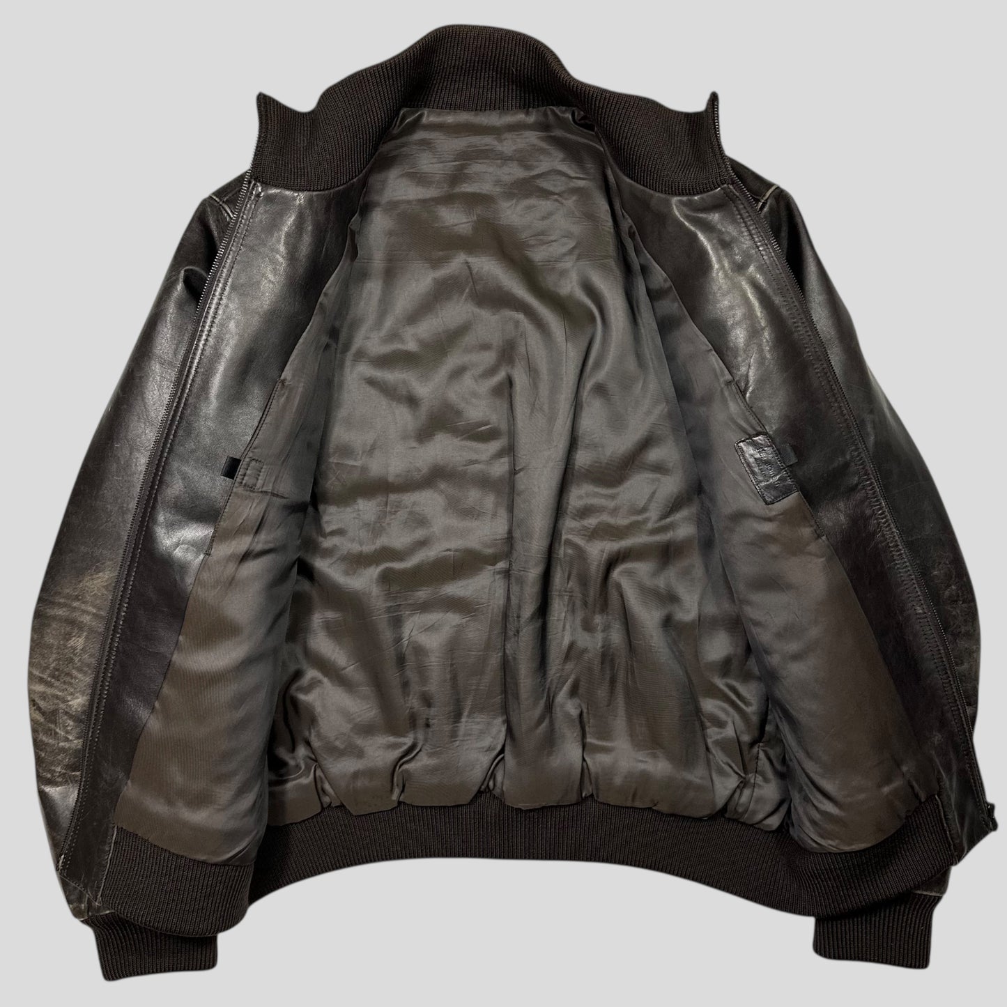 Neil Barrett 00’s Multipocket Buckle Lambs Leather Moto Jacket - L