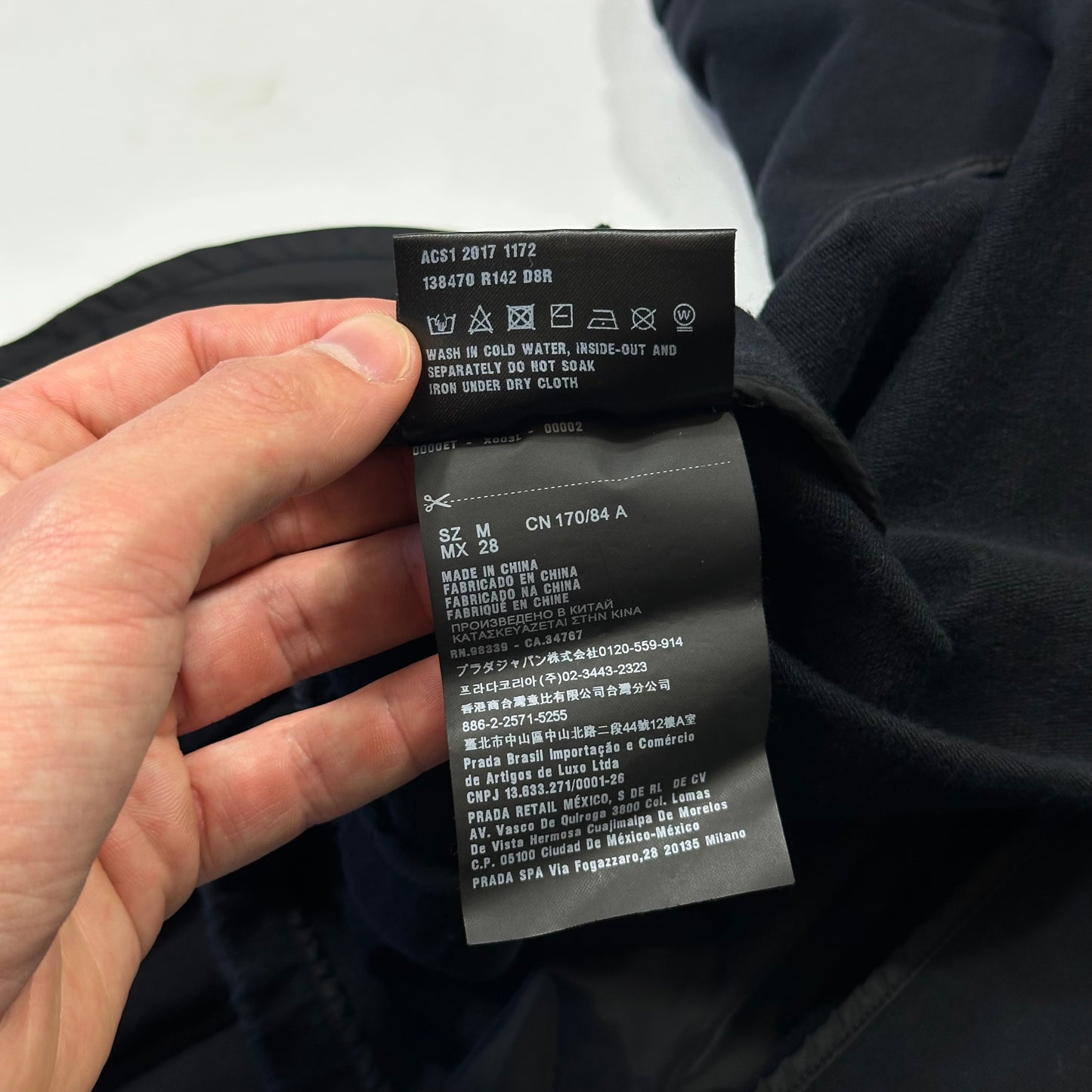 Prada 2017 Red Tab Boxy Cropped Piped Zip-up Hoodie - M