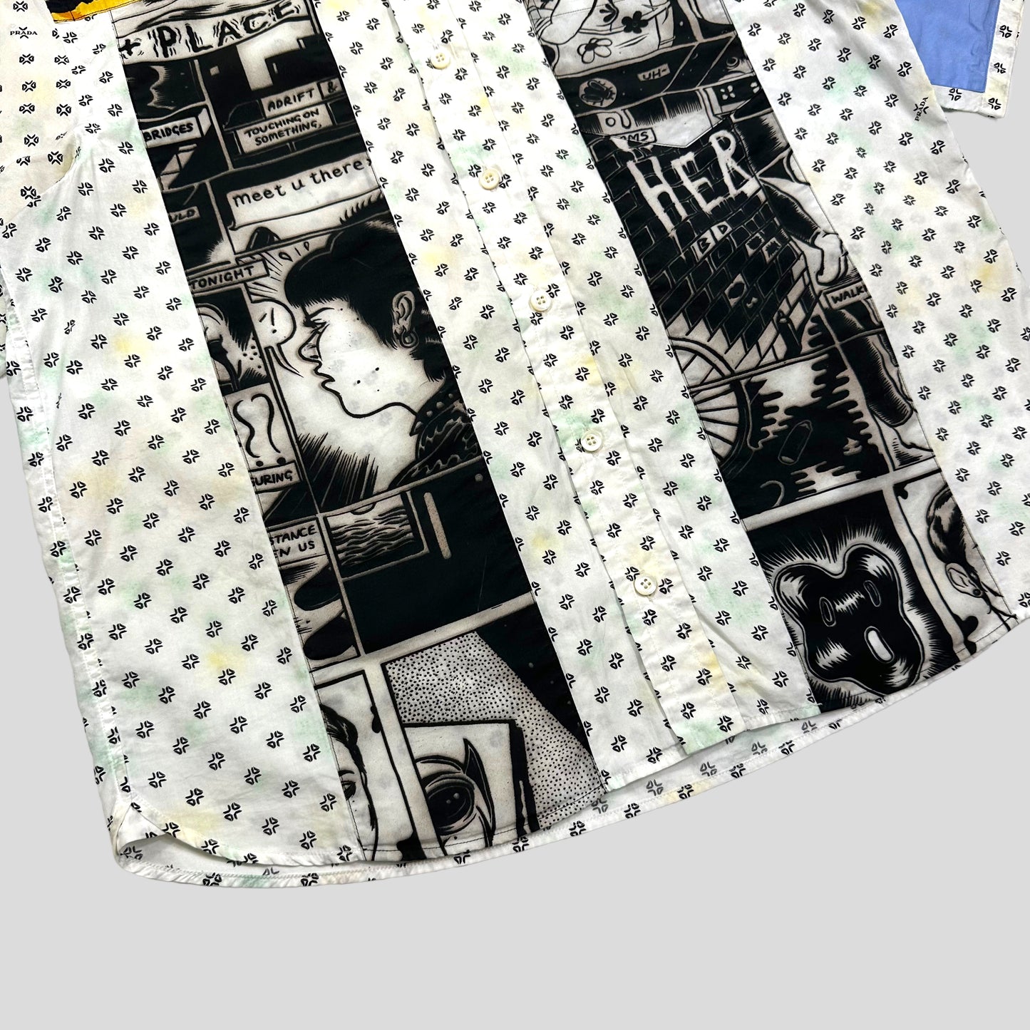 Prada Milano 2018 Comic Strip Boxy Graphic Shirt - M