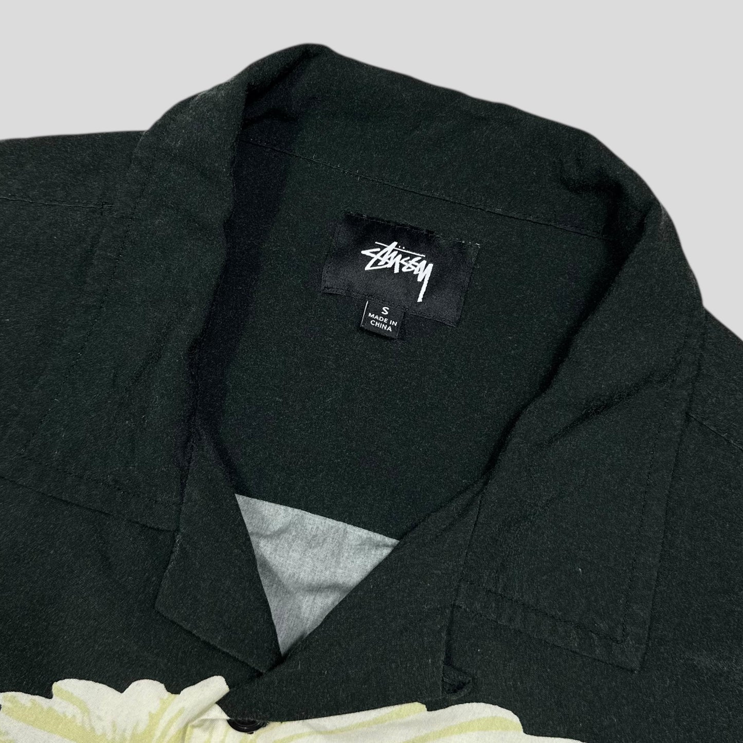 Stussy Big Crane Camp Collar Boxy Rayon Shirt - S