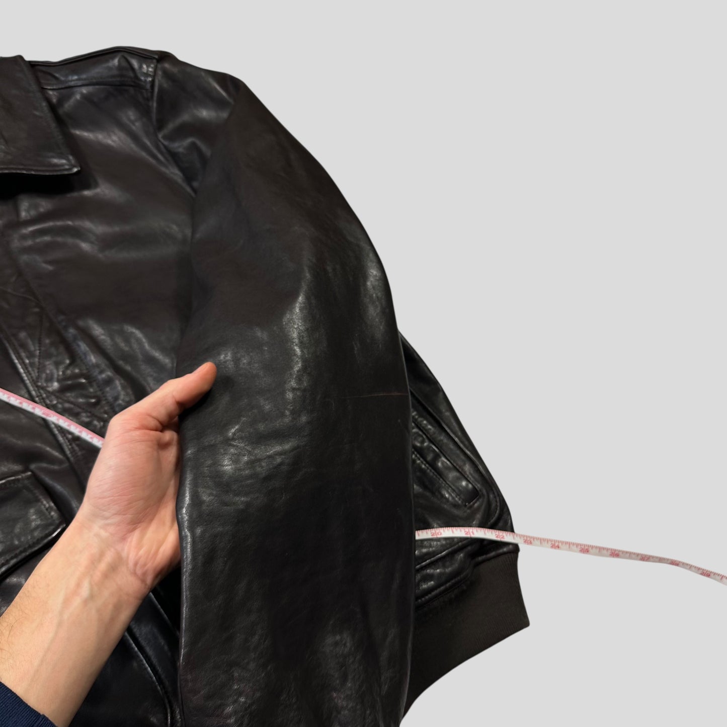 Prada Sport 2007 Leather Logo Antique Finish 2 in 1 Sherpa Flight Jacket - IT50 (M)