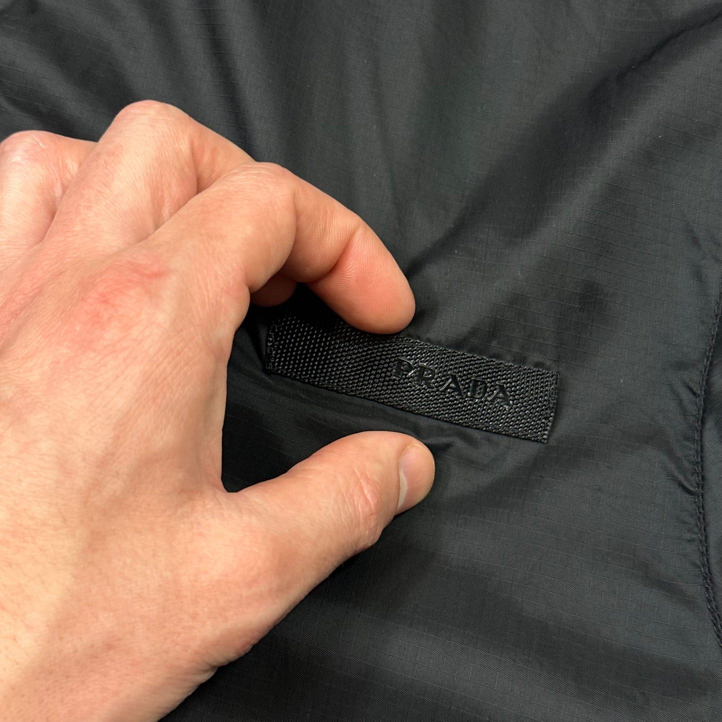 Prada Sport 2007 Nylon Ripstop Carbon Chest Logo Windbreaker Jacket - M