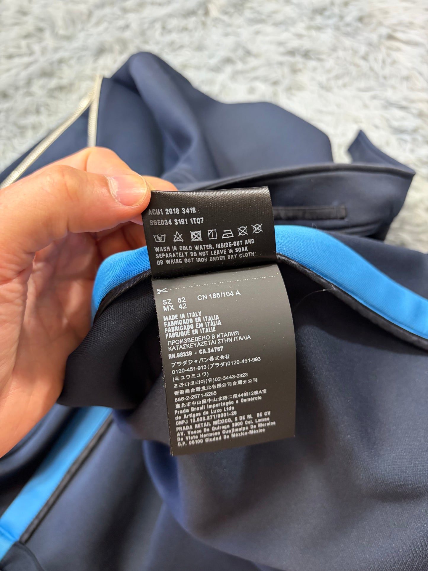 Prada 2018 Race Rubber Logo Contrast Stripe Blouson Jacket - IT52