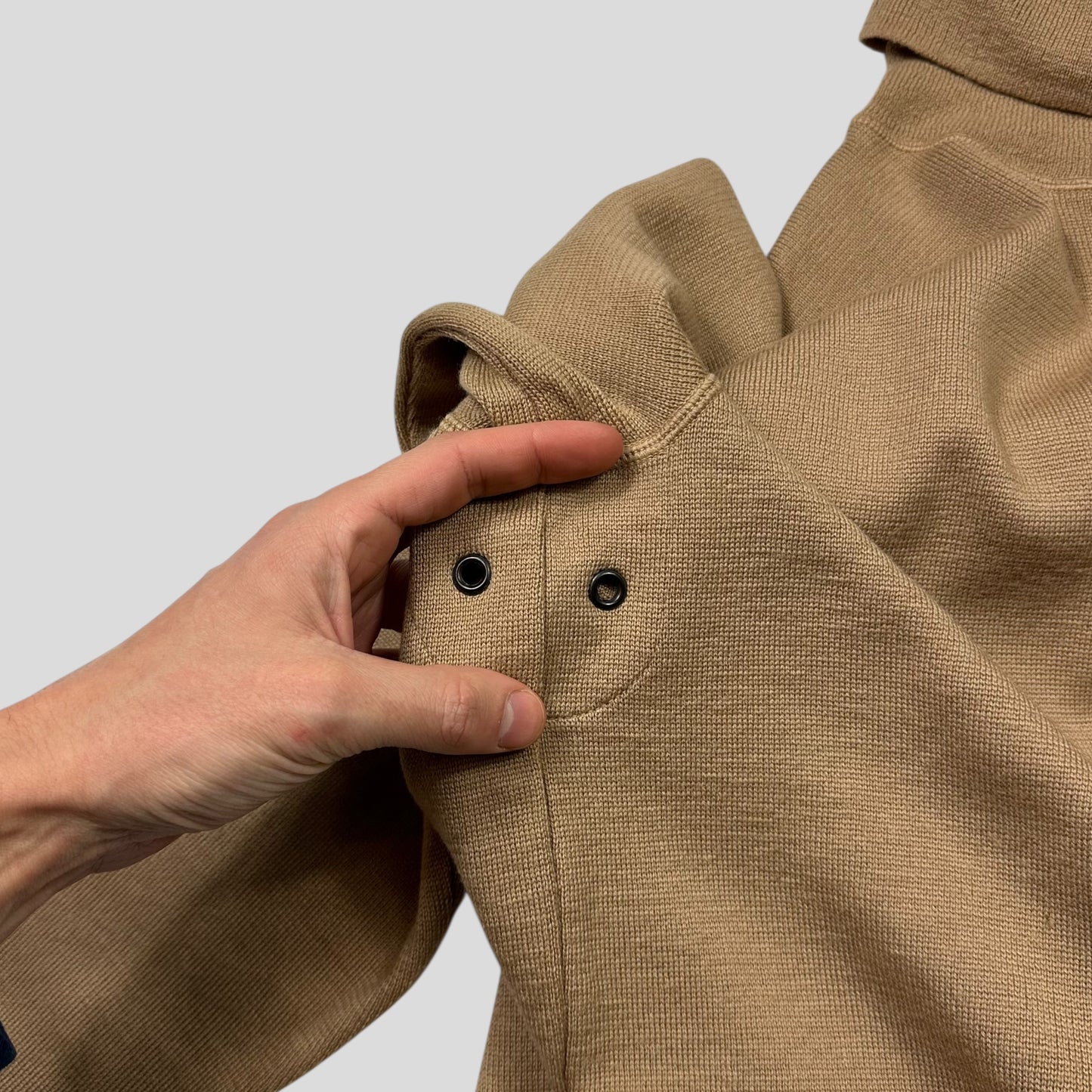 Prada Sport 00’s Ventilated Roll-neck Camel Knit Jumper - IT48