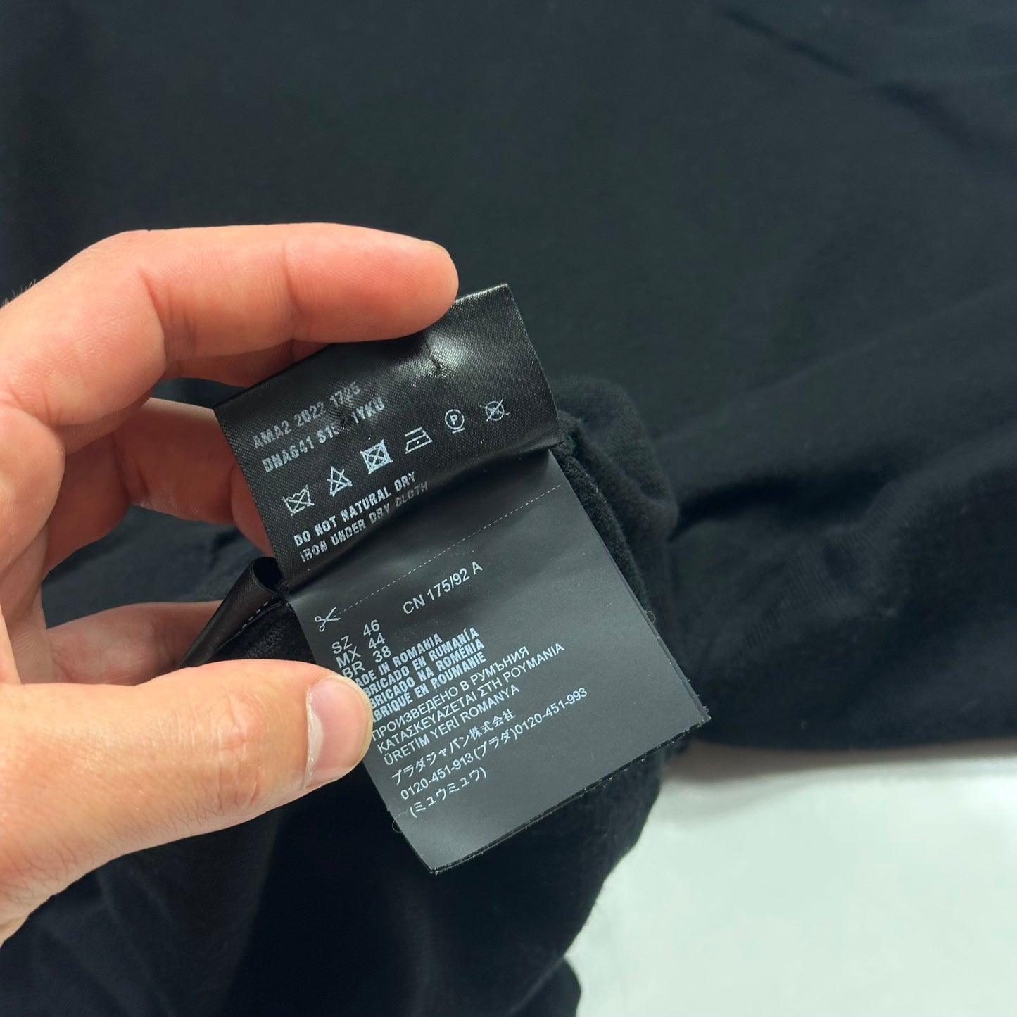 Prada Milano 2022 Black Cotton Crewneck Knit Jumper - M