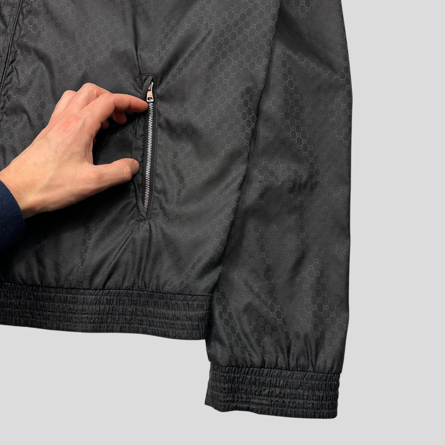 Gucci 2012 Nylon Monogram GG Web Logo Bomber Jacket - IT52 (L)