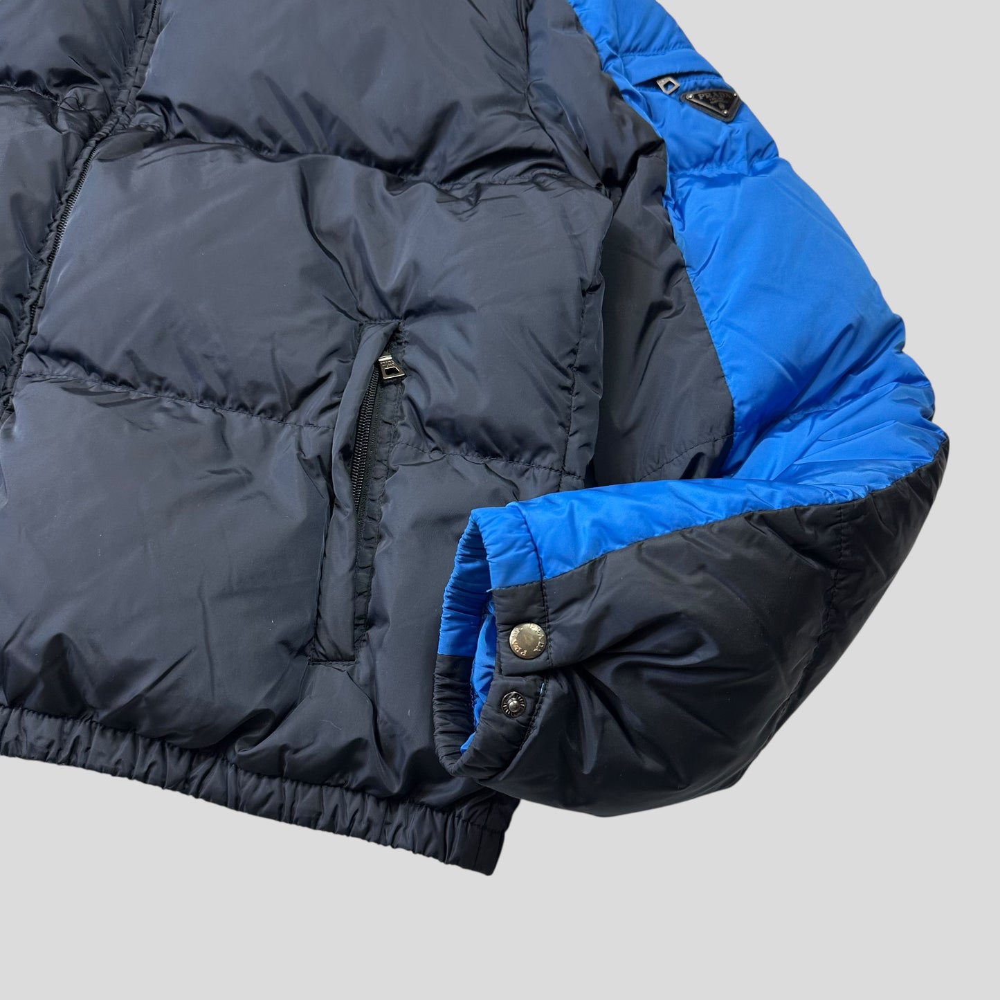 Prada 2012 Plaque Logo Bi-colour Nylon Goose Down Puffer Jacket - IT56 (L/XL)