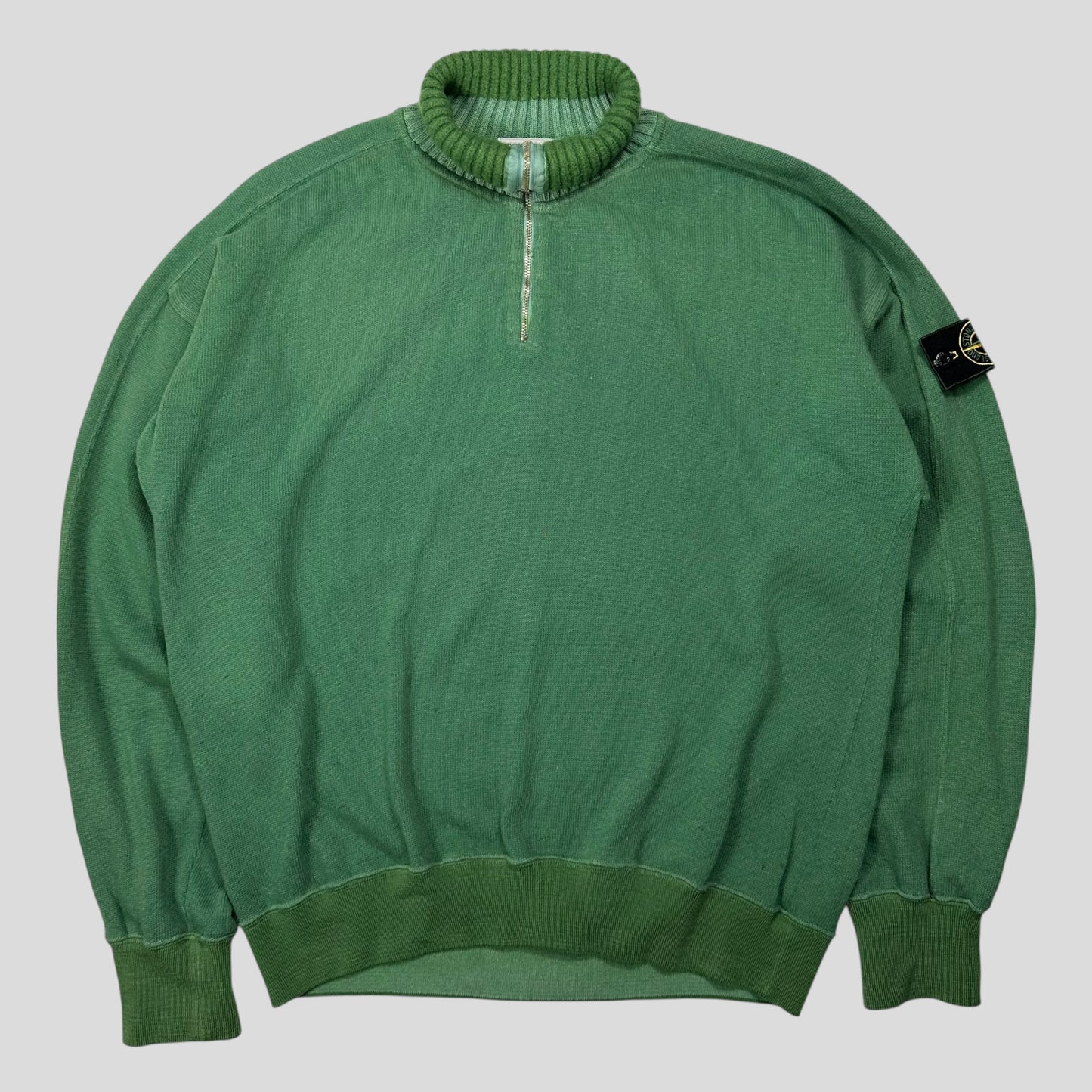 Stone Island 1988 Thick 1/4 Zip Two-tone Pullover Knit - L