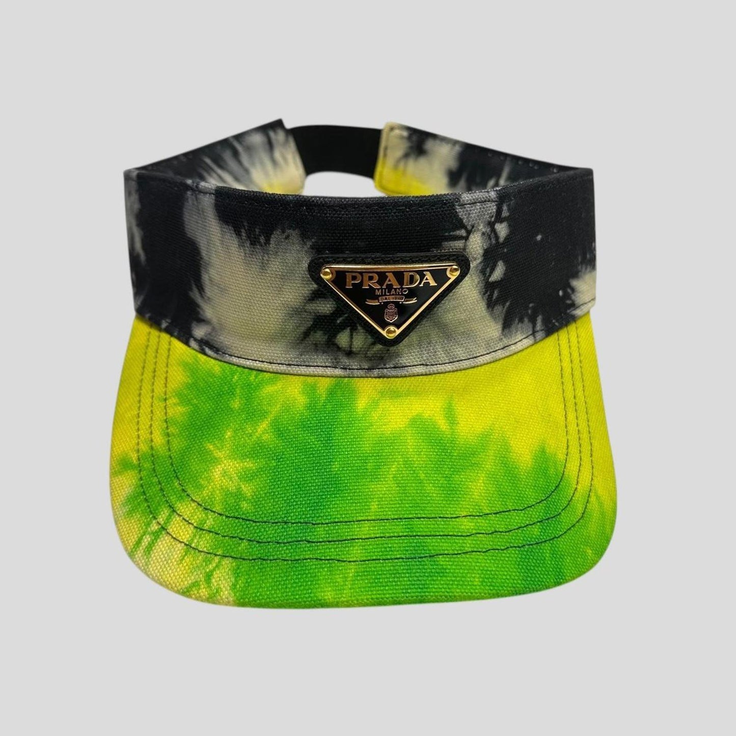 Prada Milano Tie-Dye Triangle Logo Visor Cap - M