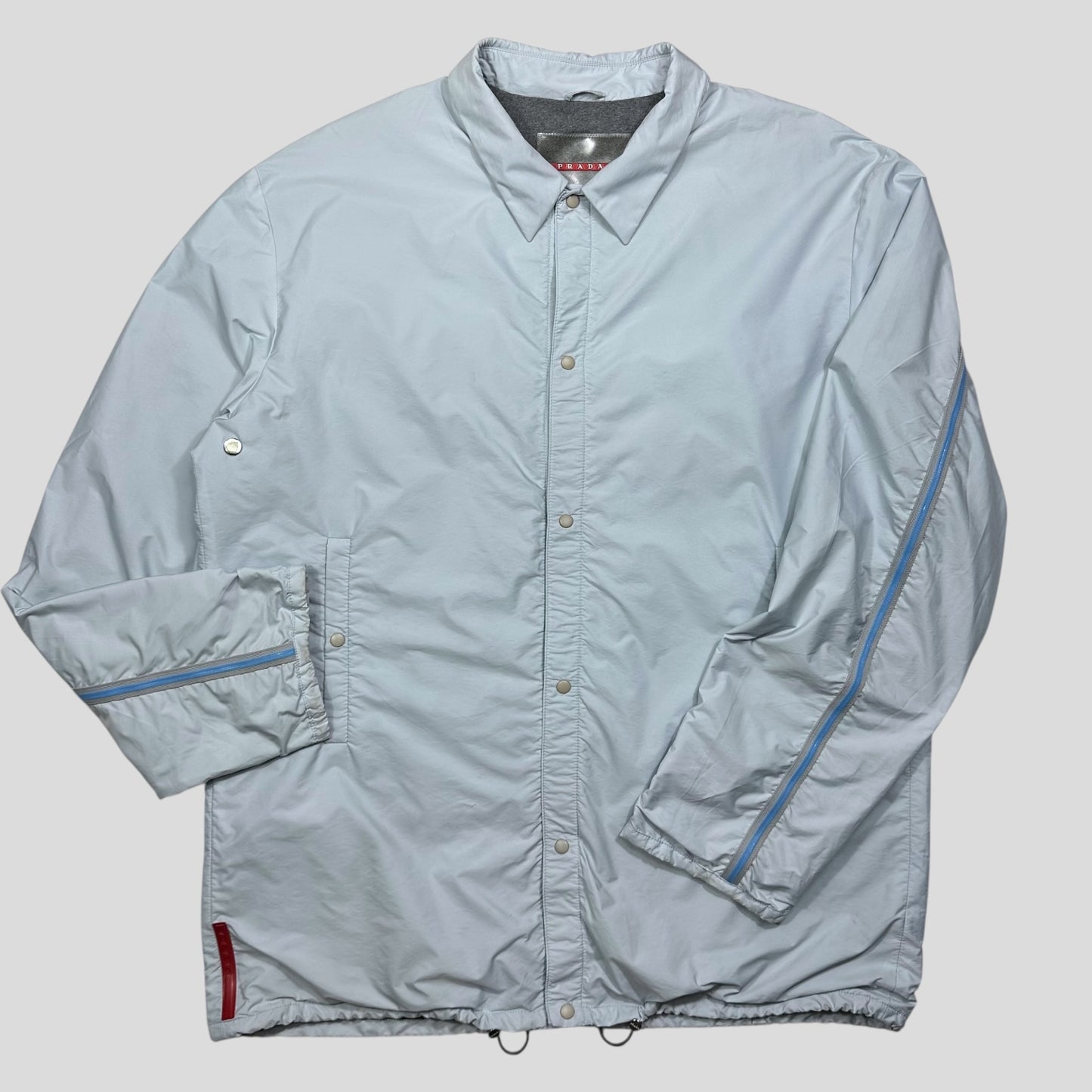 Prada Sport SS00 Gel Seam Baby Blue Nylon Coach Jacket - IT54 (XL)