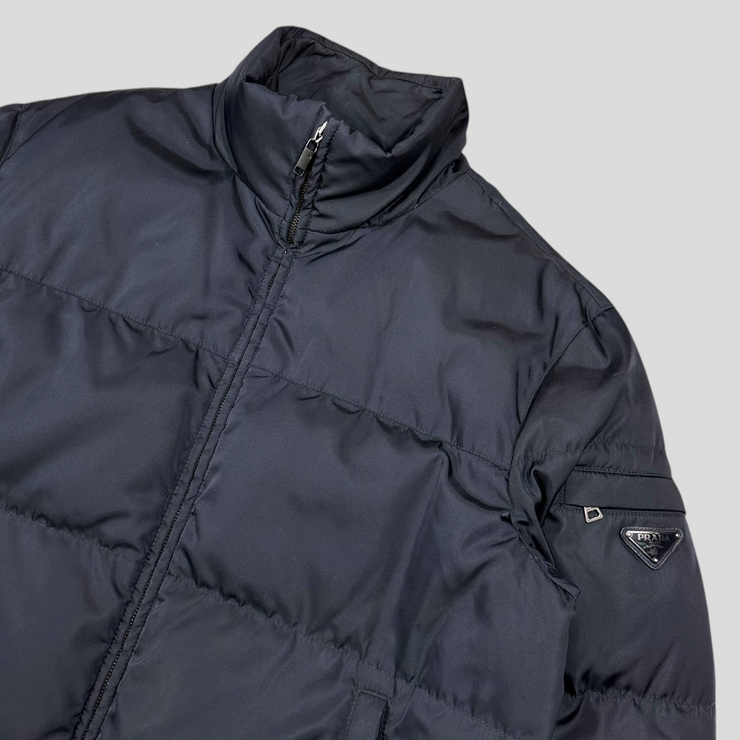Prada 2011 Extra Fine Gabardine Nylon Triangle Logo Puffer - IT50 (L)