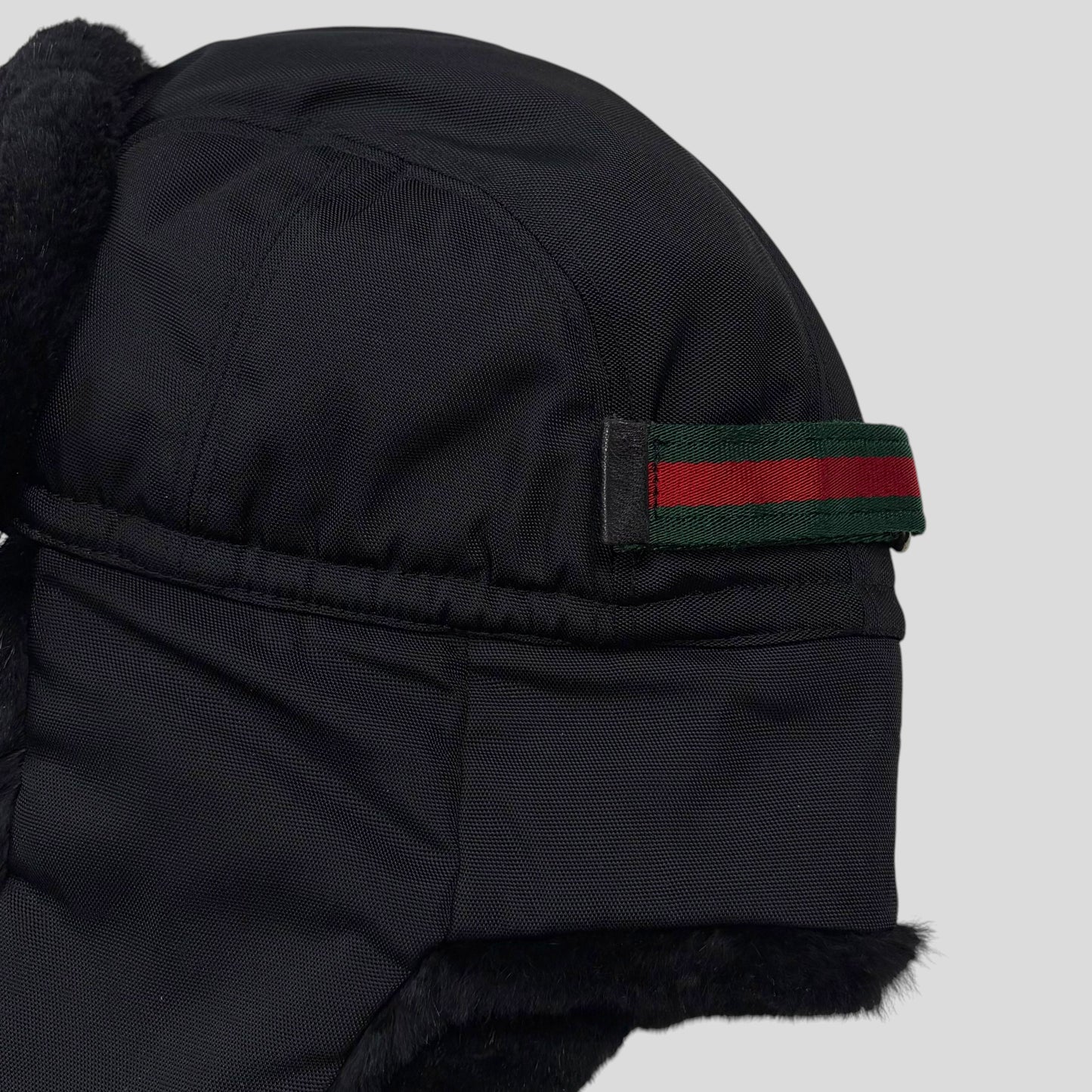 Gucci by Tom Ford 00’s Nylon Canvas Fur Trapper Hat - S