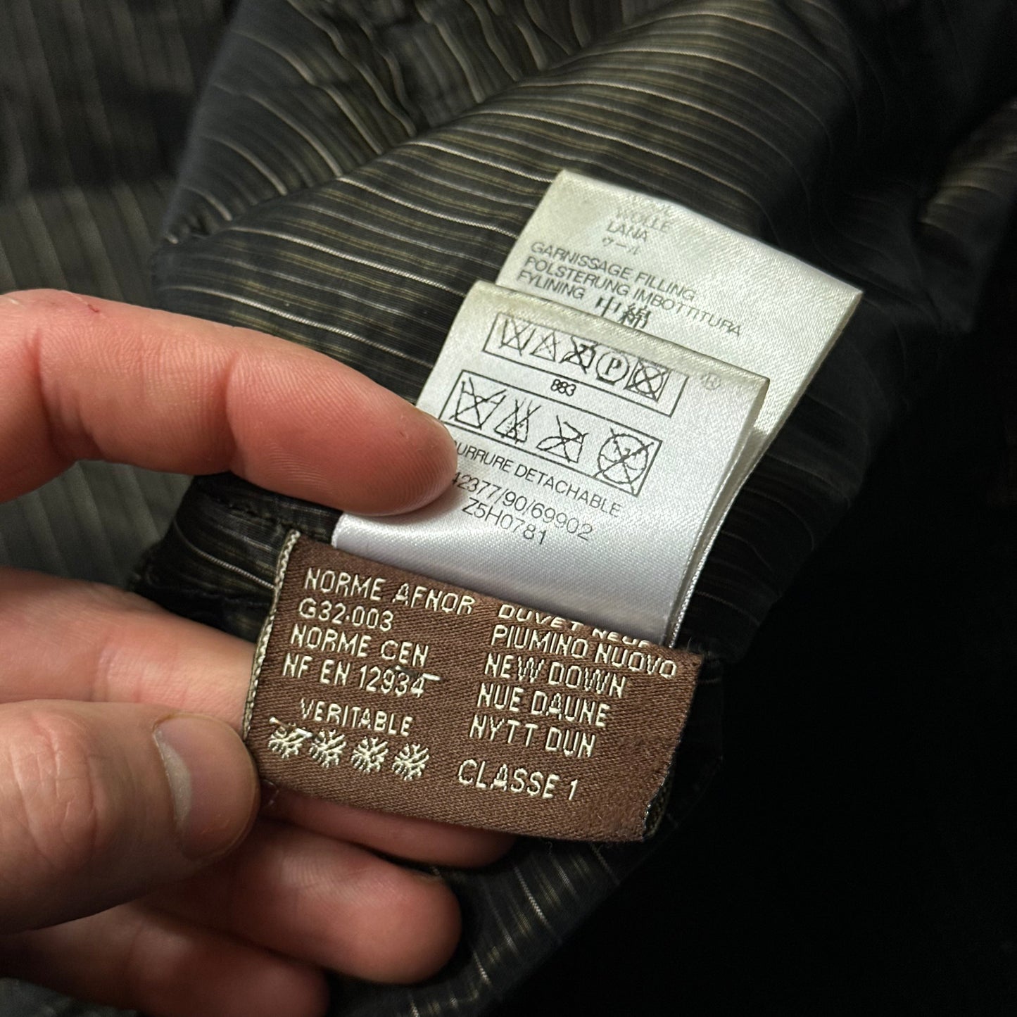 Moncler 00’s Herringbone Wool Down Detachable Fur Jacket - 3 (L)