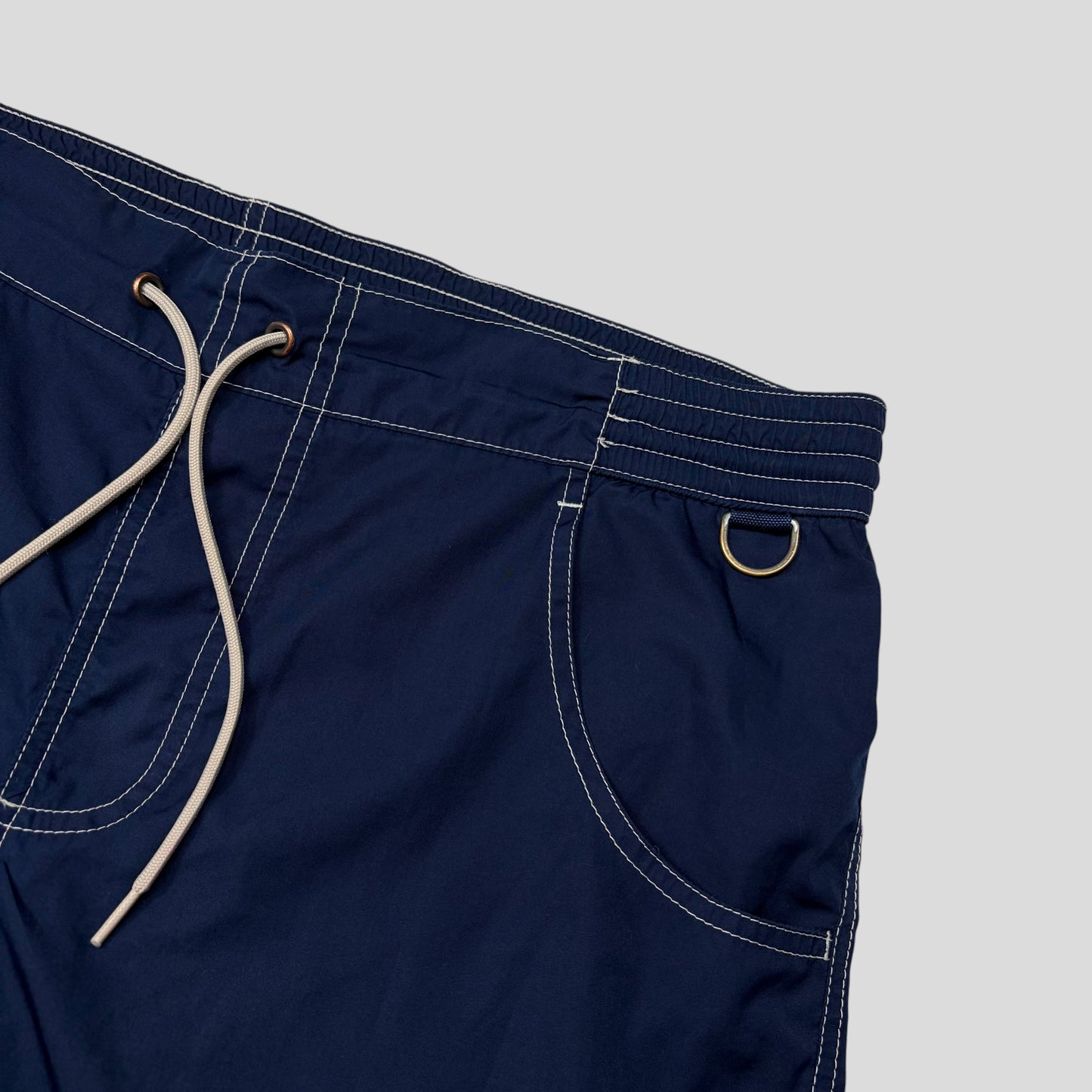 Prada Sport 00’s Nylon Contrast Stitch Baggy Board Shorts - M/L