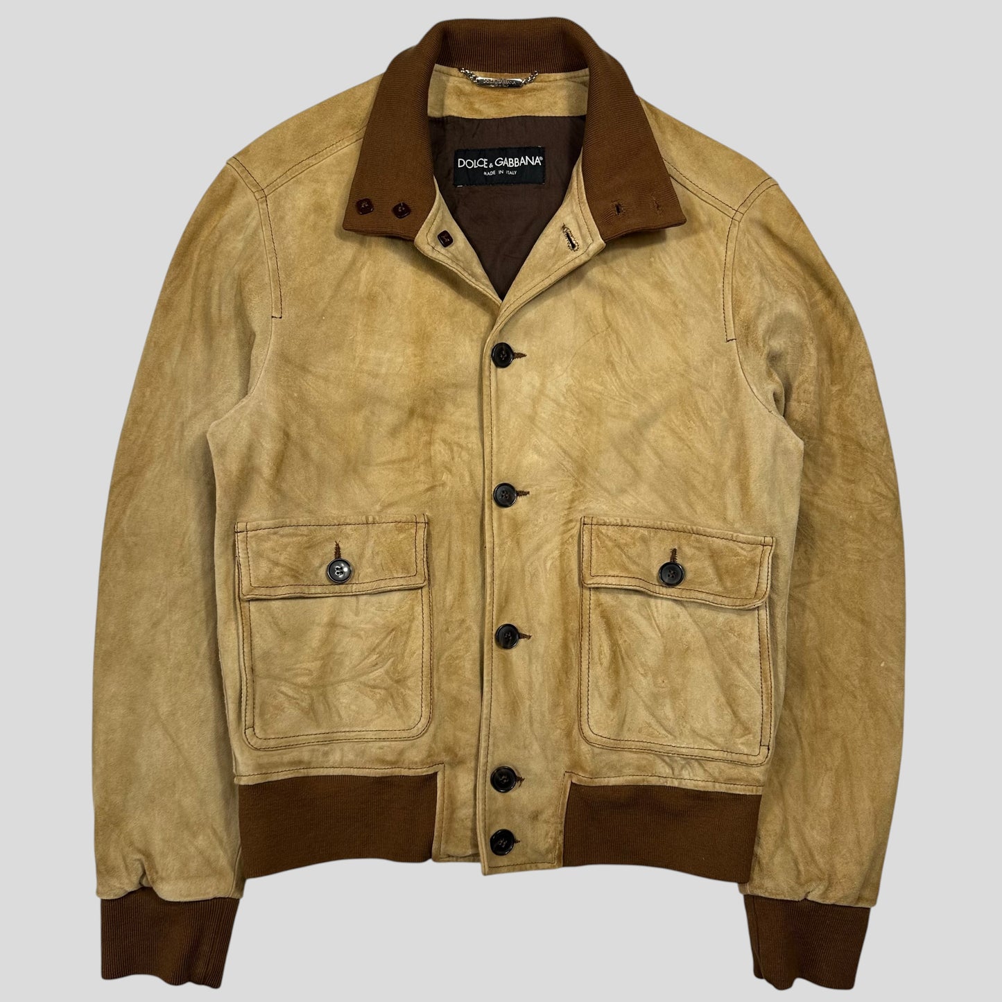 Dolce & Gabanna 00’s Goatskin Leather Flight Jacket - M