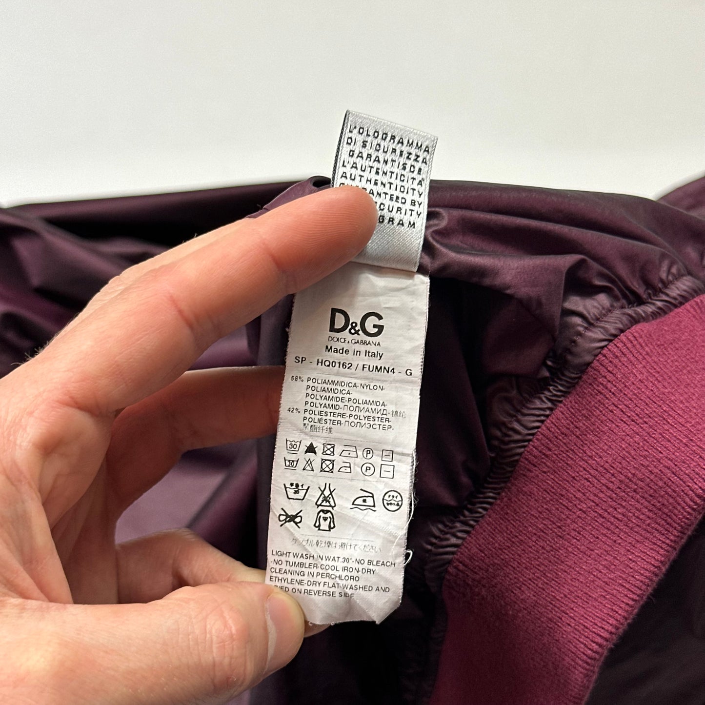 D&G 00’s Dolce & Gabbana Iridescent Nylon Bomber Jacket - IT50 (M)