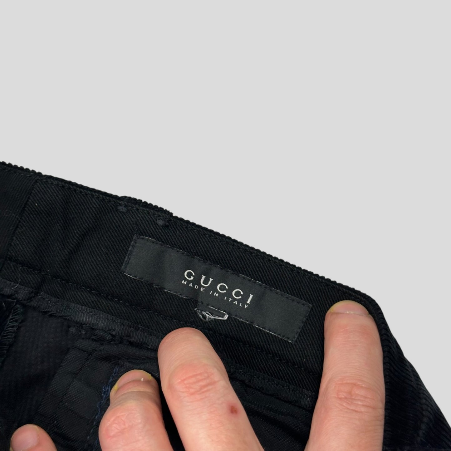 Gucci by Tom Ford 2004 Corduroy Laced Riding Logo Trousers - UK10