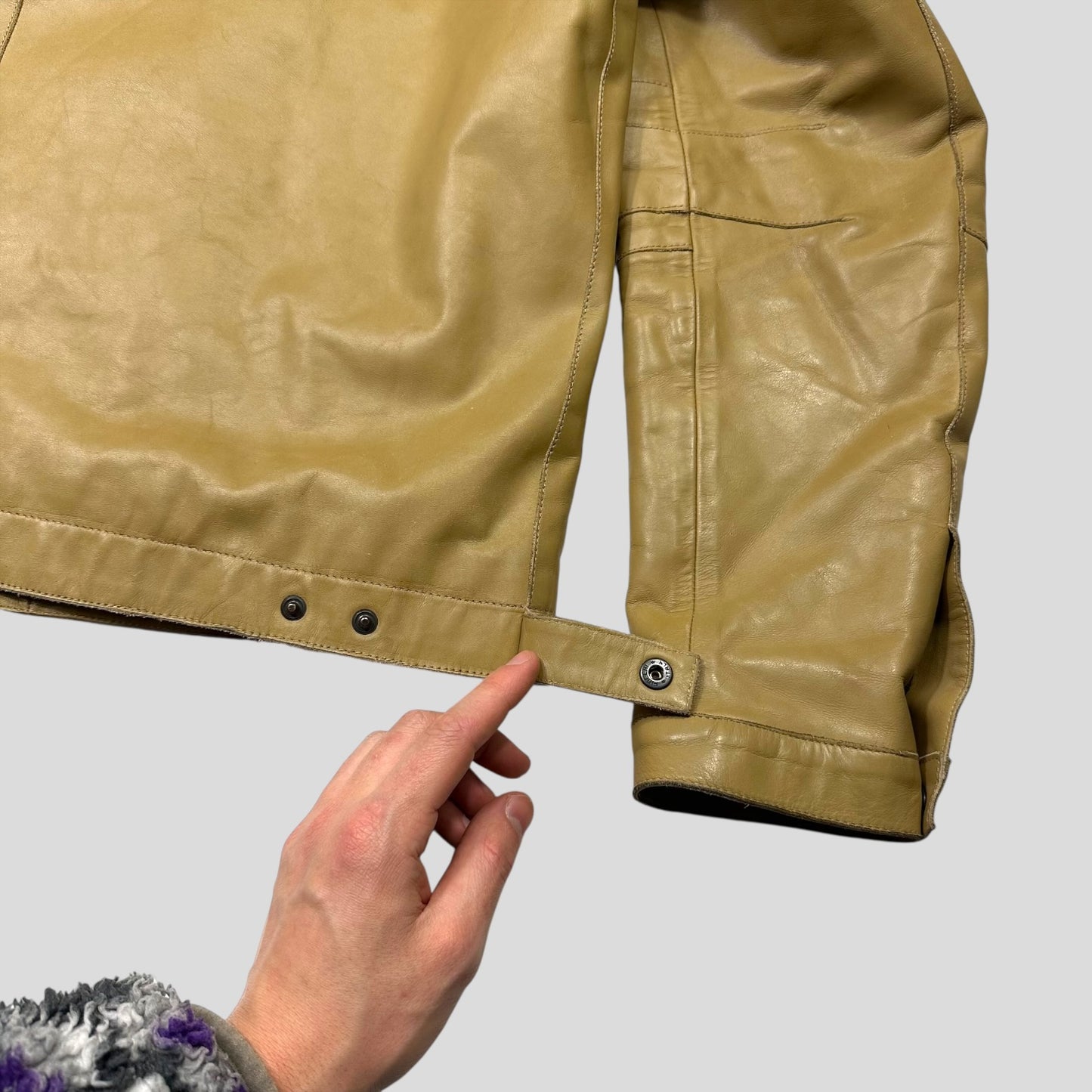 Neil Barrett AW00 Caramel Leather Moto Slingbag Jacket - L